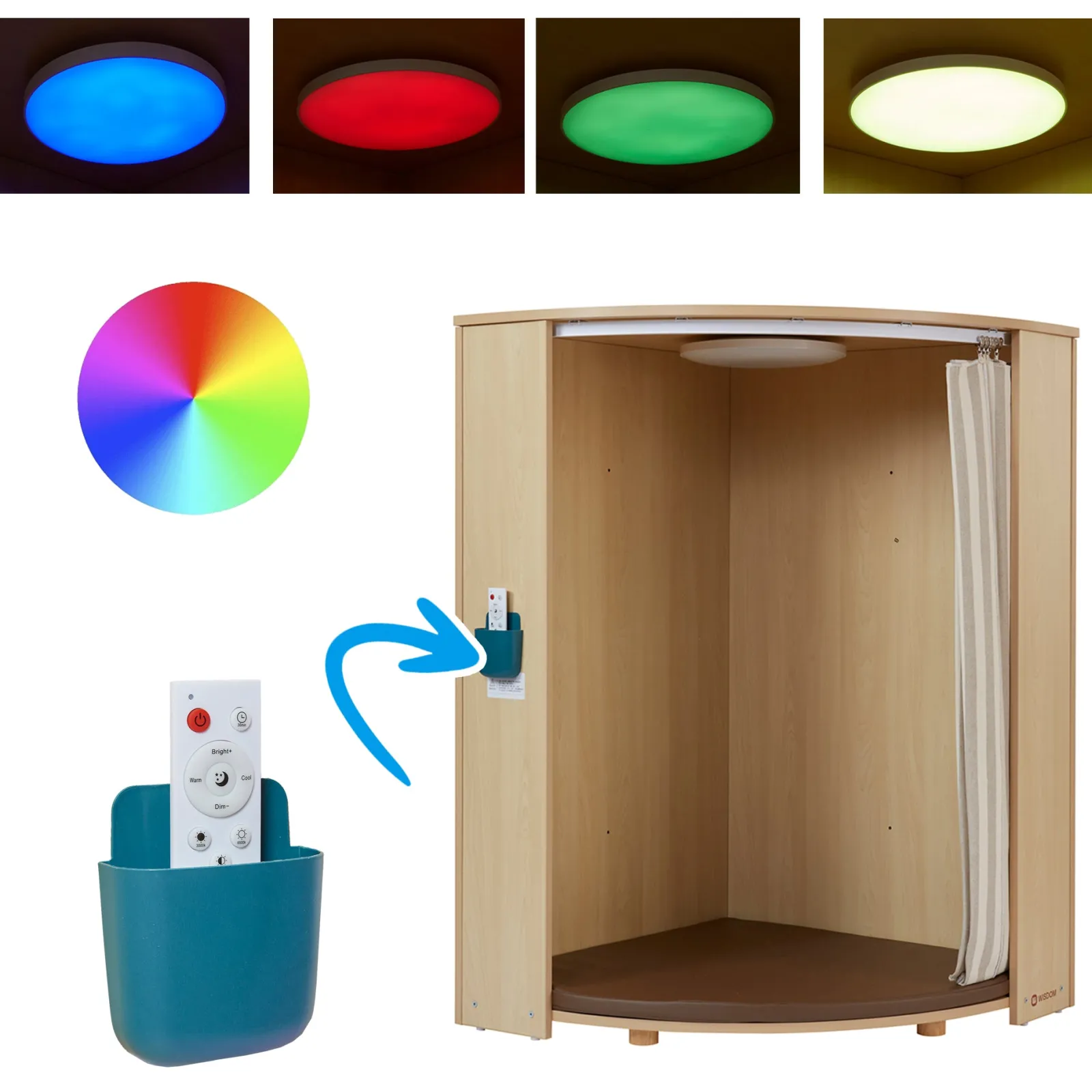 Little Helper ADHS- und Autismusfreundliche sensorische LED-Lichter und Soundkabine | Bluetooth | Kompatibel mit SMART-Geräten | 3–10 Jahre