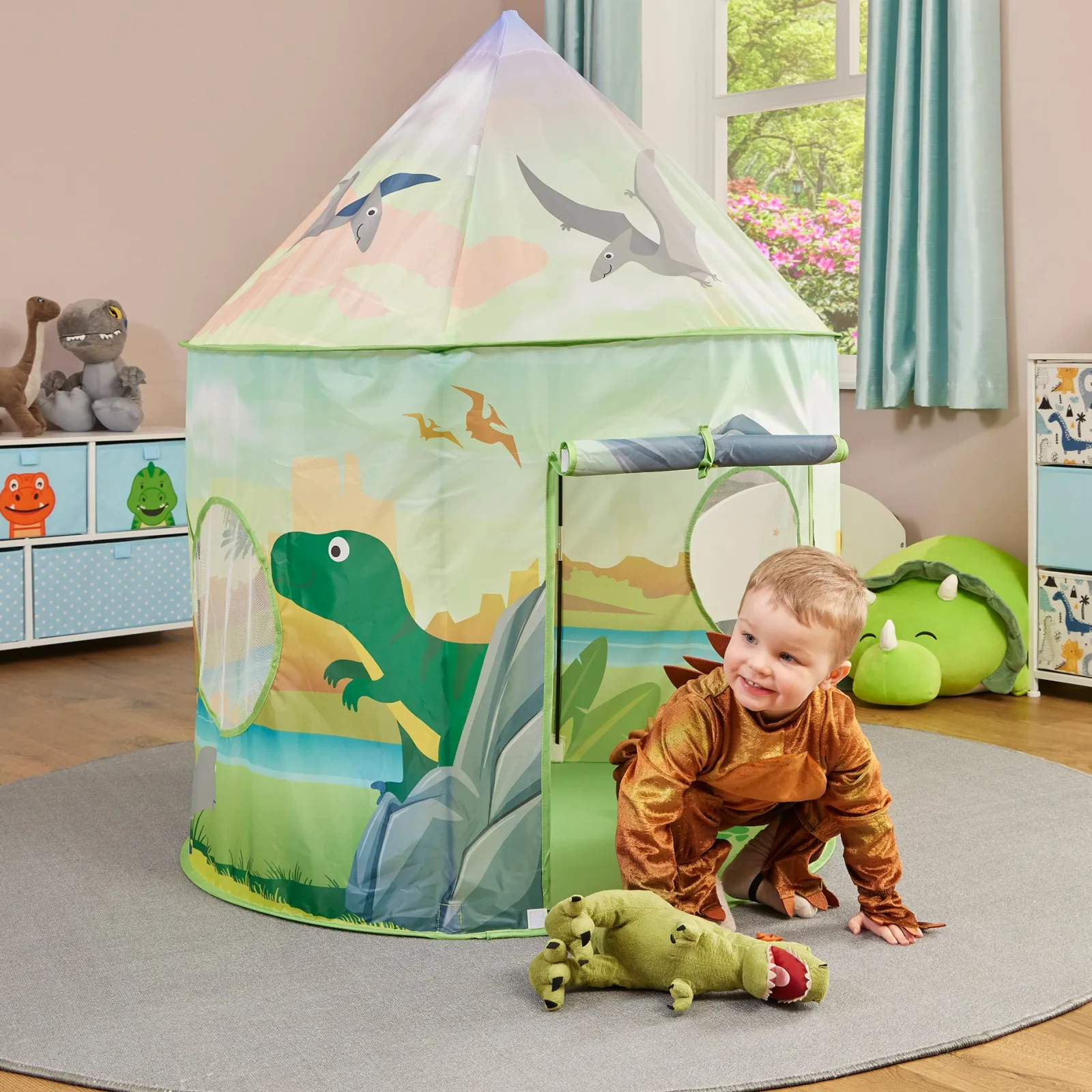 Little Helper Austismusfreundliches Pop-up-Spielzelt mit Dinosauriern für Kinder ab 2 Jahren | Höhle | Aufbewahrungstasche | 18m +