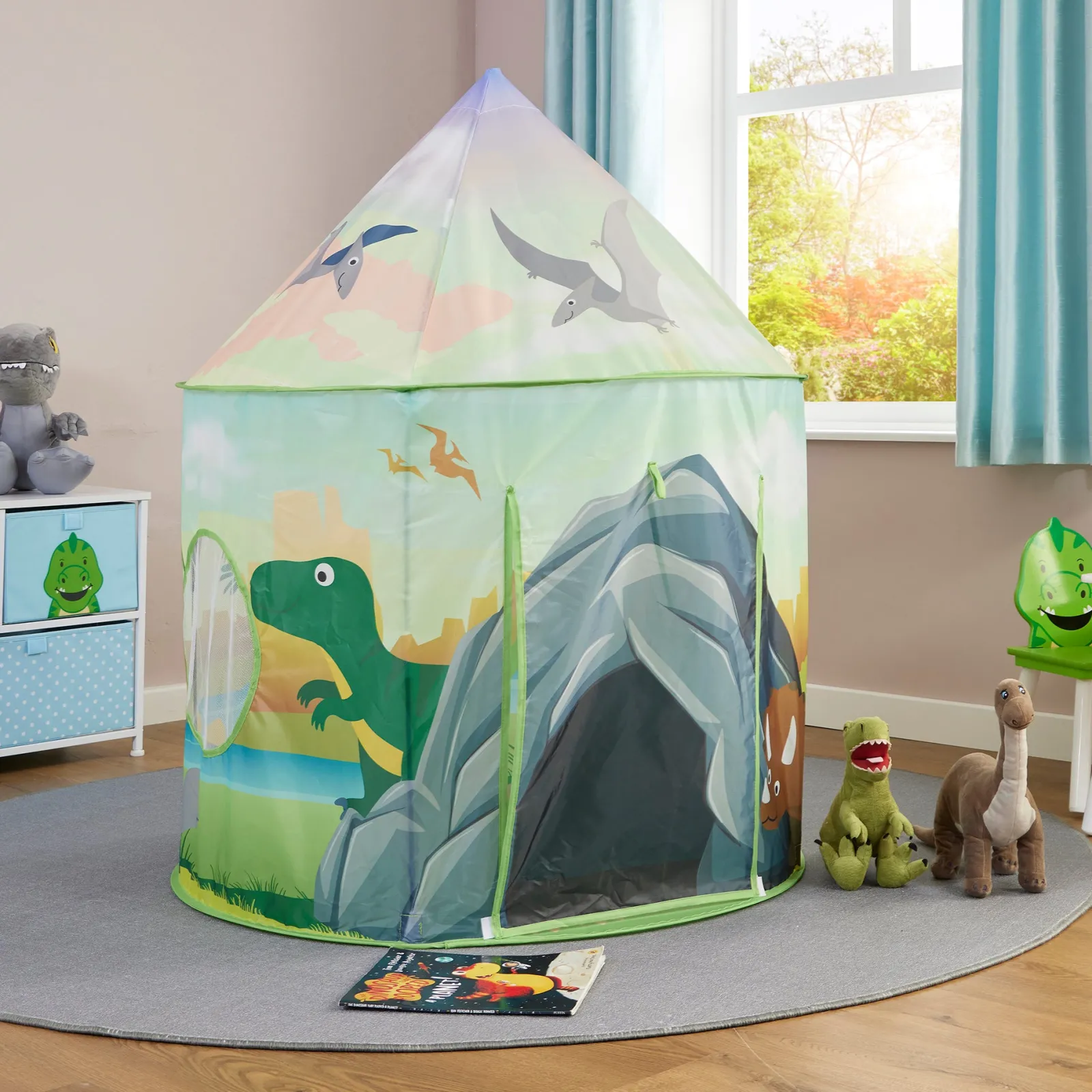 Little Helper Austismusfreundliches Pop-up-Spielzelt mit Dinosauriern für Kinder ab 2 Jahren | Höhle | Aufbewahrungstasche | 18m +
