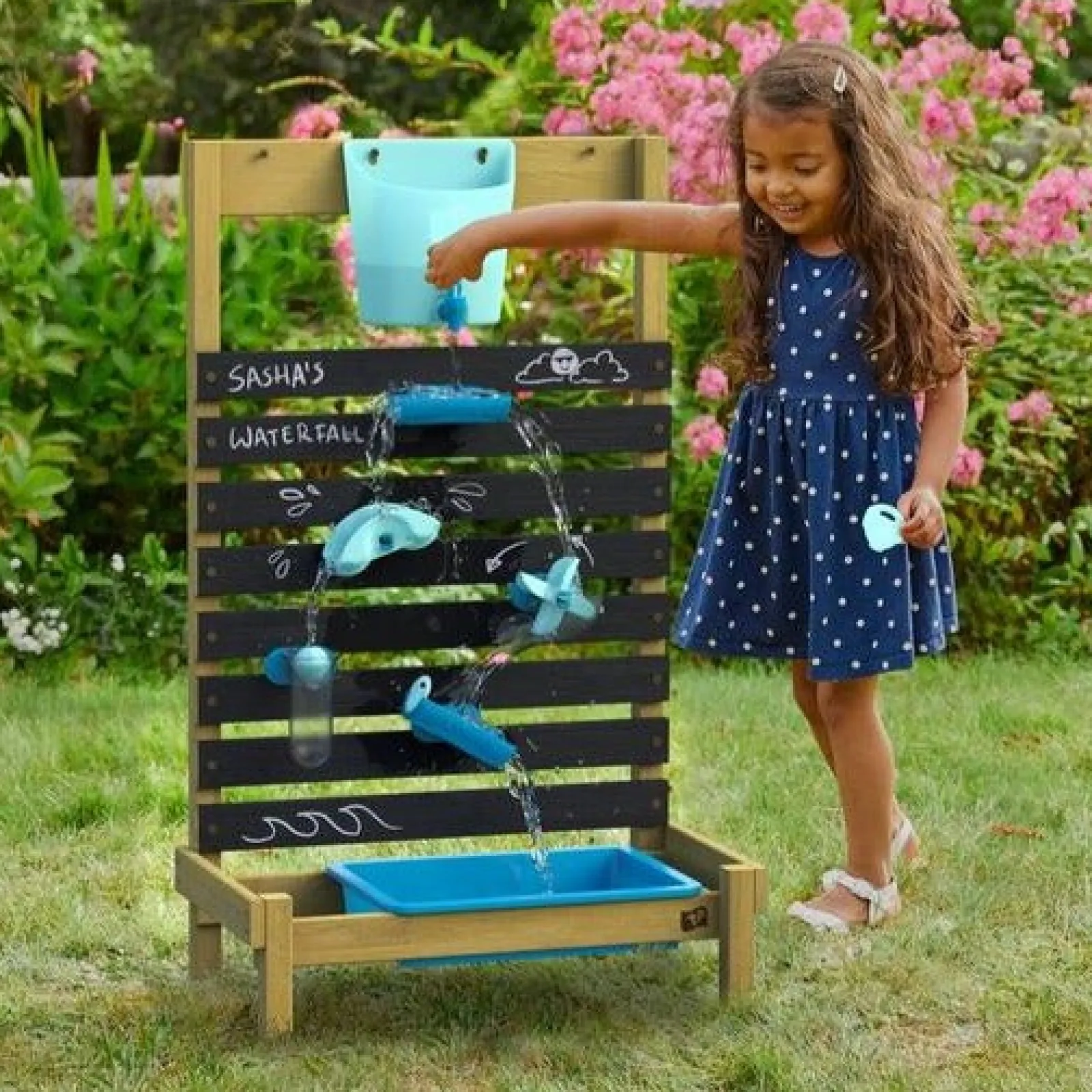 Little Helper Autismusfreundliche sensorische Montessori-Wasserwand aus Öko- und FSC-Naturholz | Wasserspiel | 3 Jahre+
