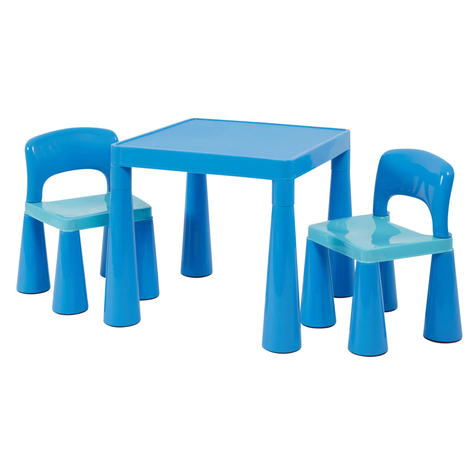 Kinder Little Helper Chunky & Funky Kunststoff für Kinder | Kinder-Aktivitätstisch und 2 Stühle im Set | Blau