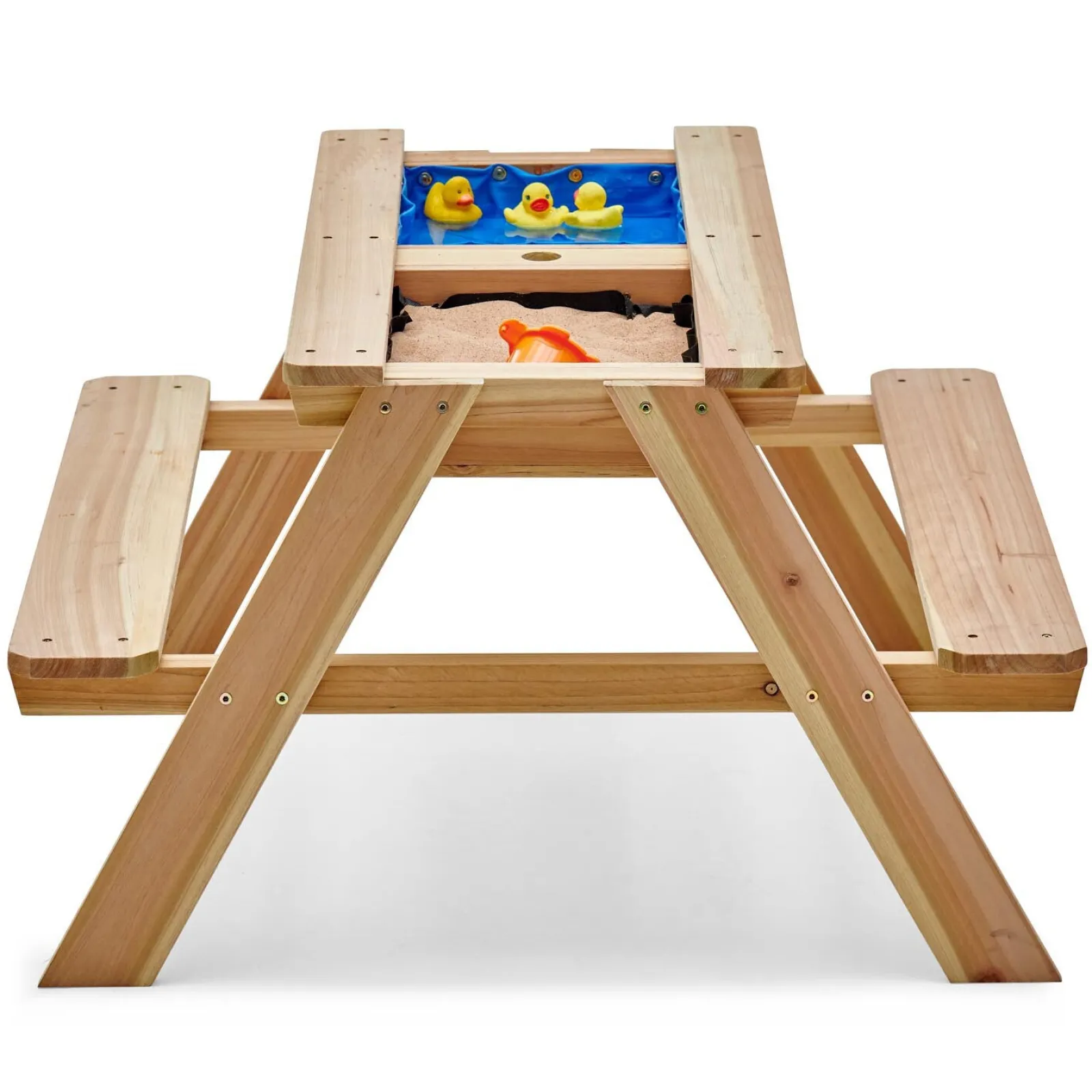 Little Helper Deluxe Heavy Duty 3-in-1 FSC Öko Sand & Wasser Picknickbank | Sandkasten | Aktivitätstisch | 18m+