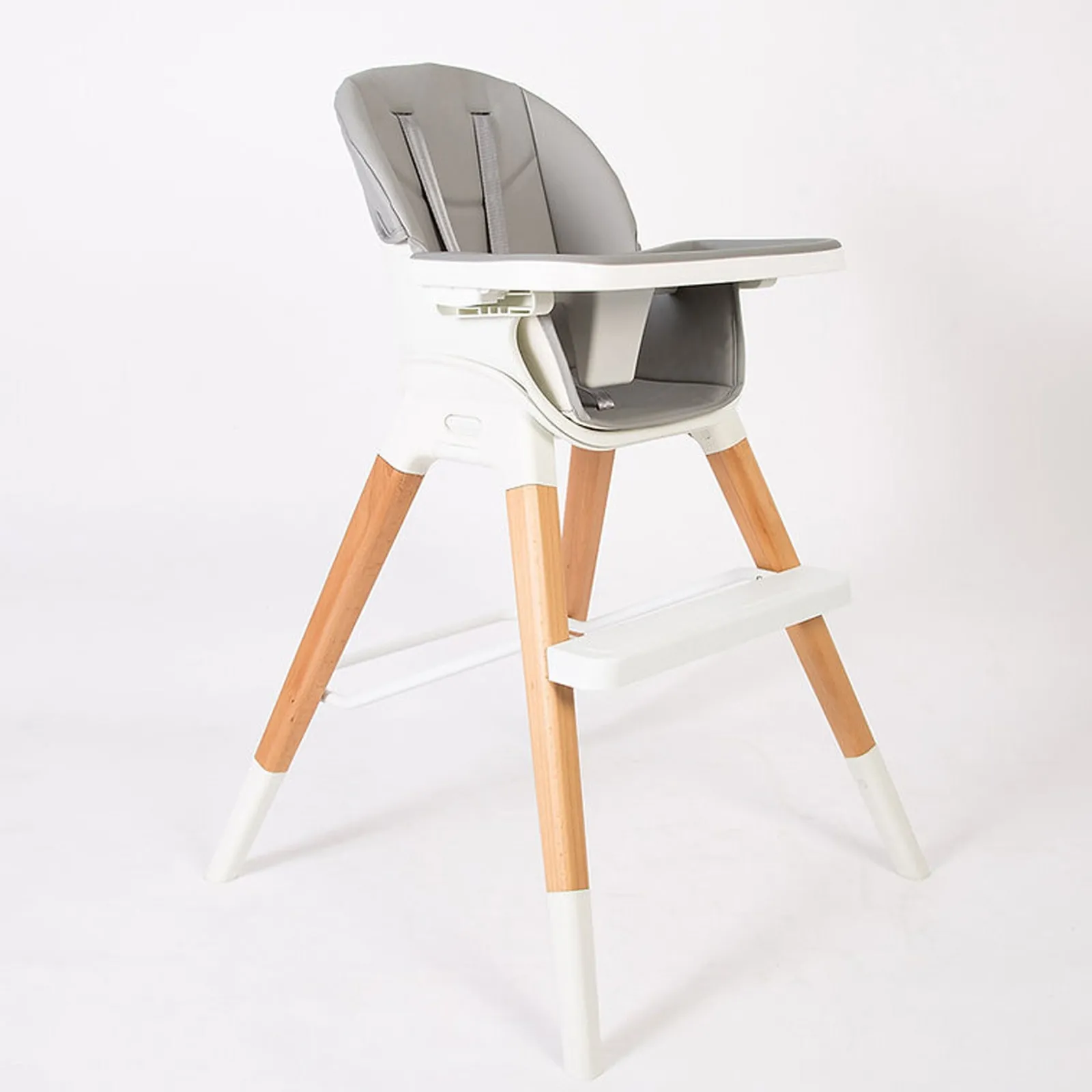 Little Helper Deluxe Montessori 7-in-1 Hochstuhl & Tablett | Niedriger Stuhl | Sitzerhöhung | Hocker | Graues Kissen | 6M+