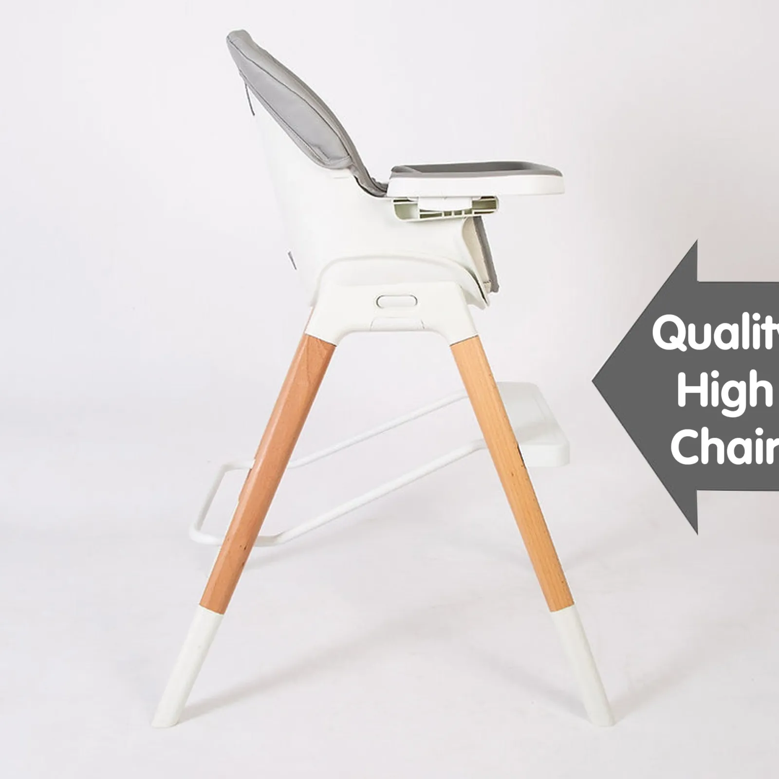 Little Helper Deluxe Montessori 7-in-1 Hochstuhl & Tablett | Niedriger Stuhl | Sitzerhöhung | Hocker | Graues Kissen | 6M+