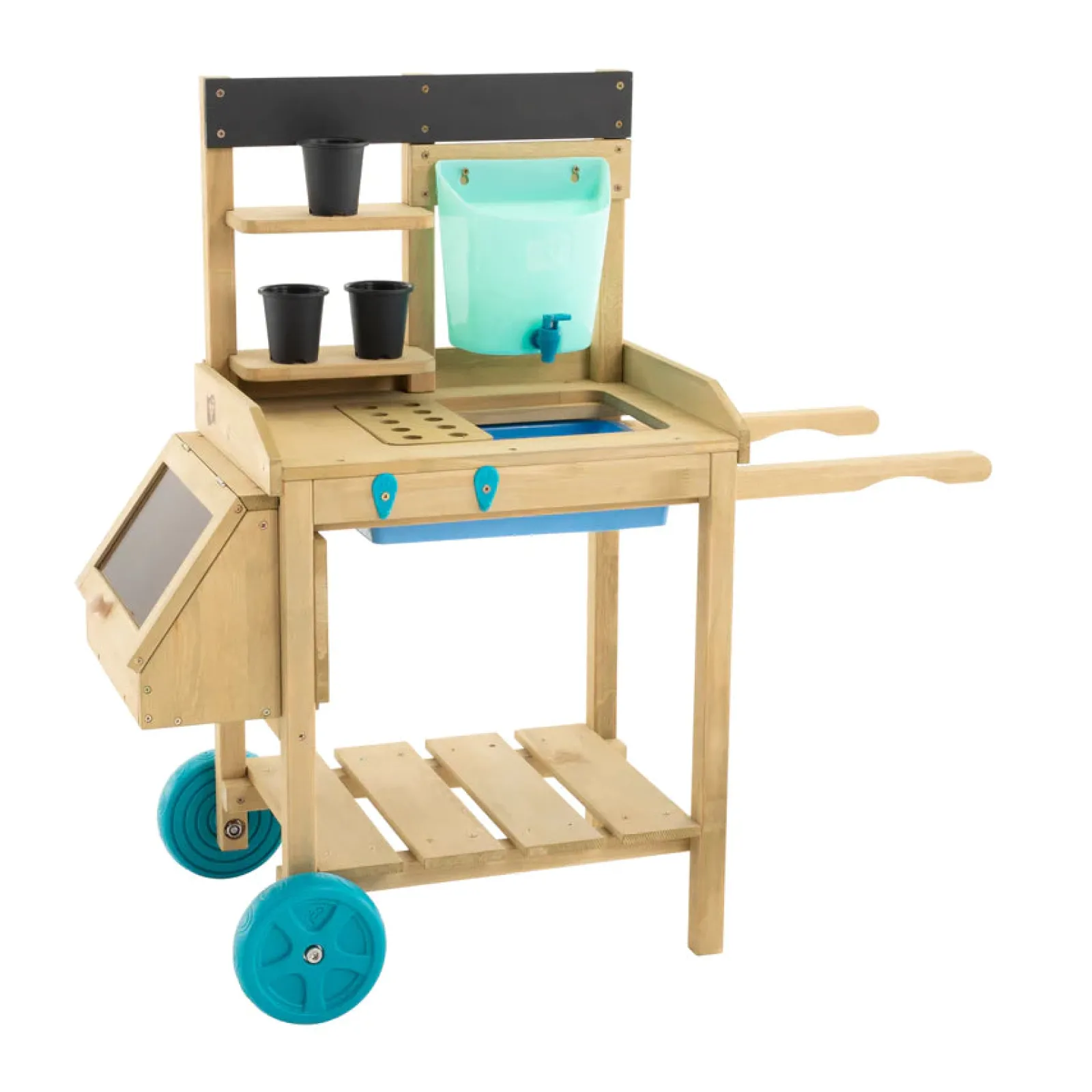 Little Helper Deluxe Montessori Öko- und FSC-Naturholz 2-in-1 Matschküche | Pflanzbank | Ab 3 Jahren