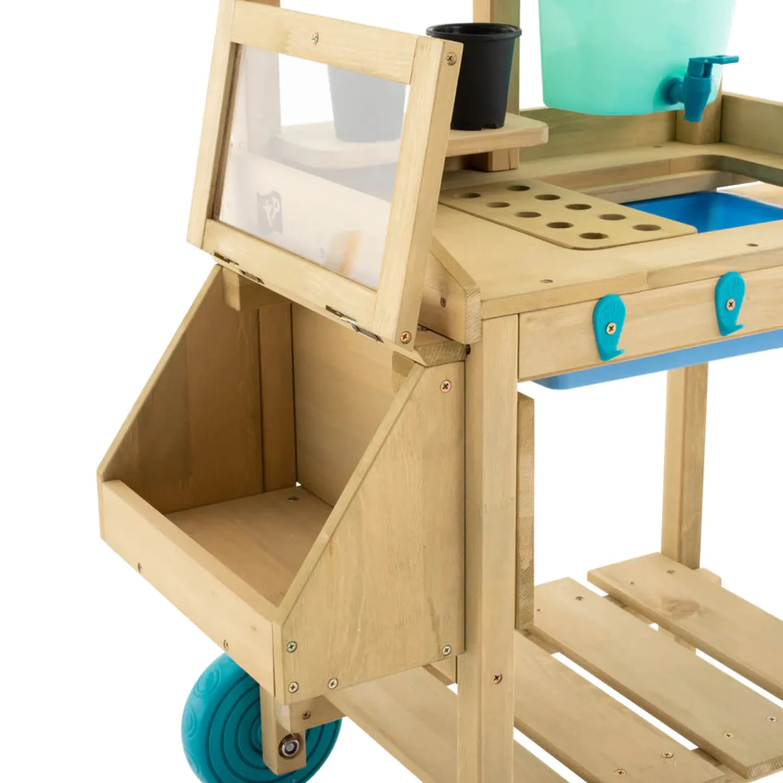 Little Helper Deluxe Montessori Öko- und FSC-Naturholz 2-in-1 Matschküche | Pflanzbank | Ab 3 Jahren