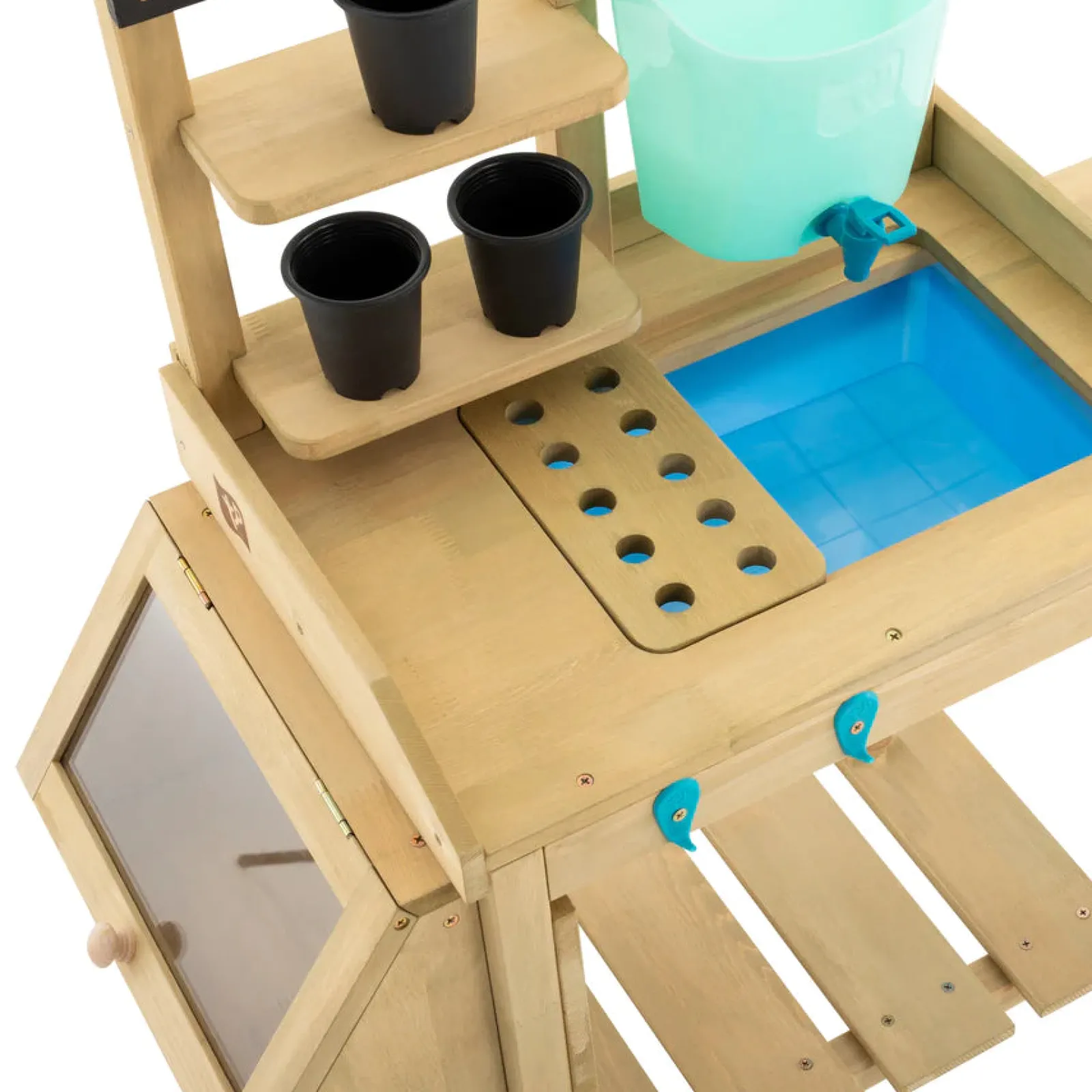 Little Helper Deluxe Montessori Öko- und FSC-Naturholz 2-in-1 Matschküche | Pflanzbank | Ab 3 Jahren