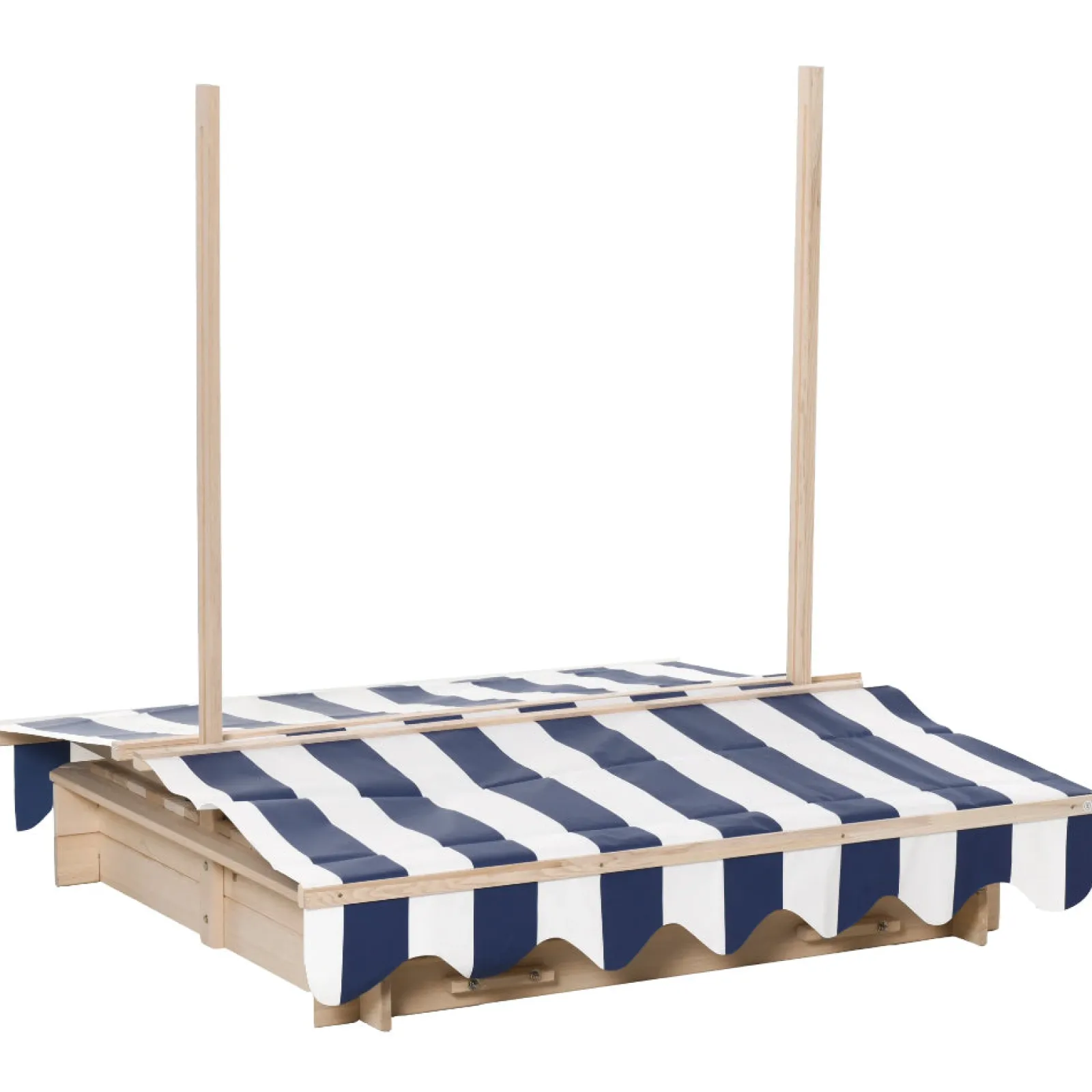 Little Helper Deluxe Montessori Umweltbewusster, robuster Sandkasten aus Zedernholz mit Bank und Baldachin | 3-6 Jahre