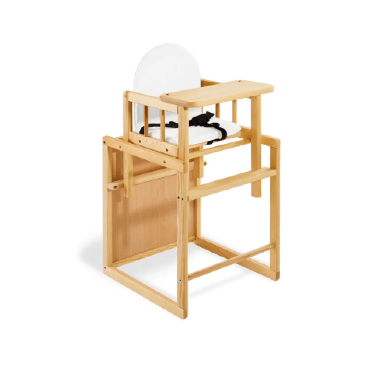 Little Helper Deluxe-Kombi-Hochstuhl aus umweltfreundlichem Kiefernholz, höhenverstellbar | Tisch- und Stuhlset | Natürlich | 6 Monate - 6 Jahre