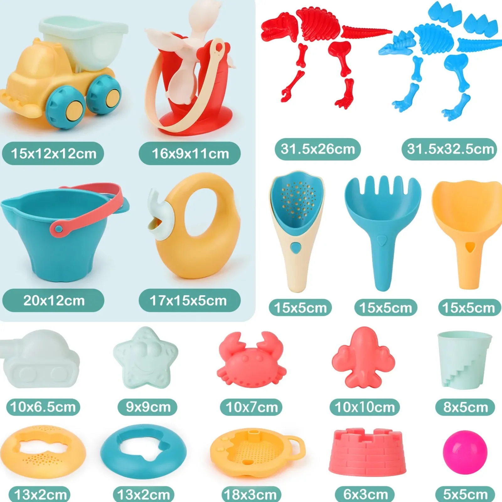 Little Helper Deluxe-Set, umweltfreundliches 19-teiliges Eimer- und Schaufelset | Wasserrad | Outdoor-Kinderspielzeug für den Sandkasten | Ab 3 Jahren