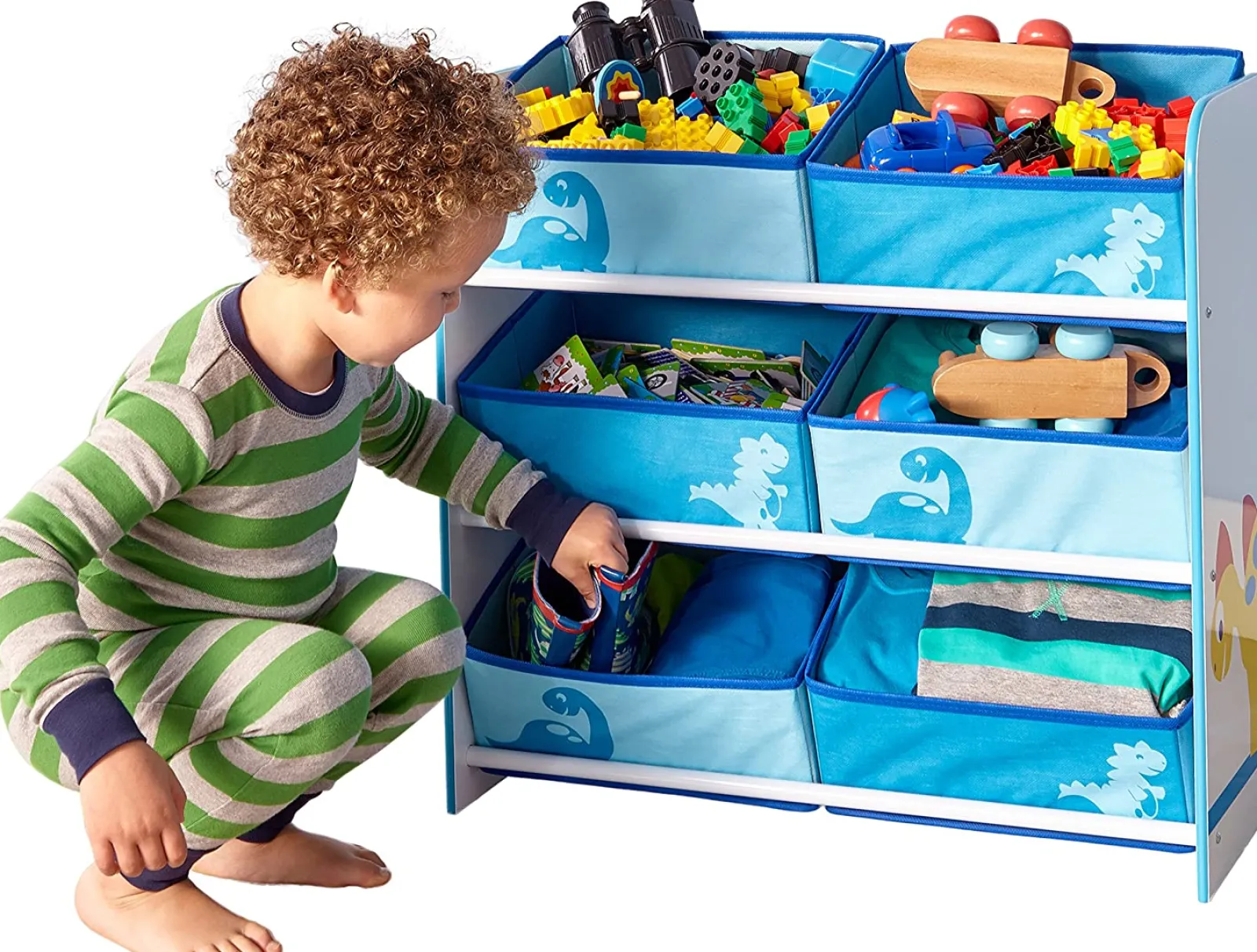 Kinder Little Helper Diddi Dino-Aufbewahrung Für Kinderspielzeug | Aufbewahrung Mit 6 Behältern | Aufbewahrungseinheit Für Kinder