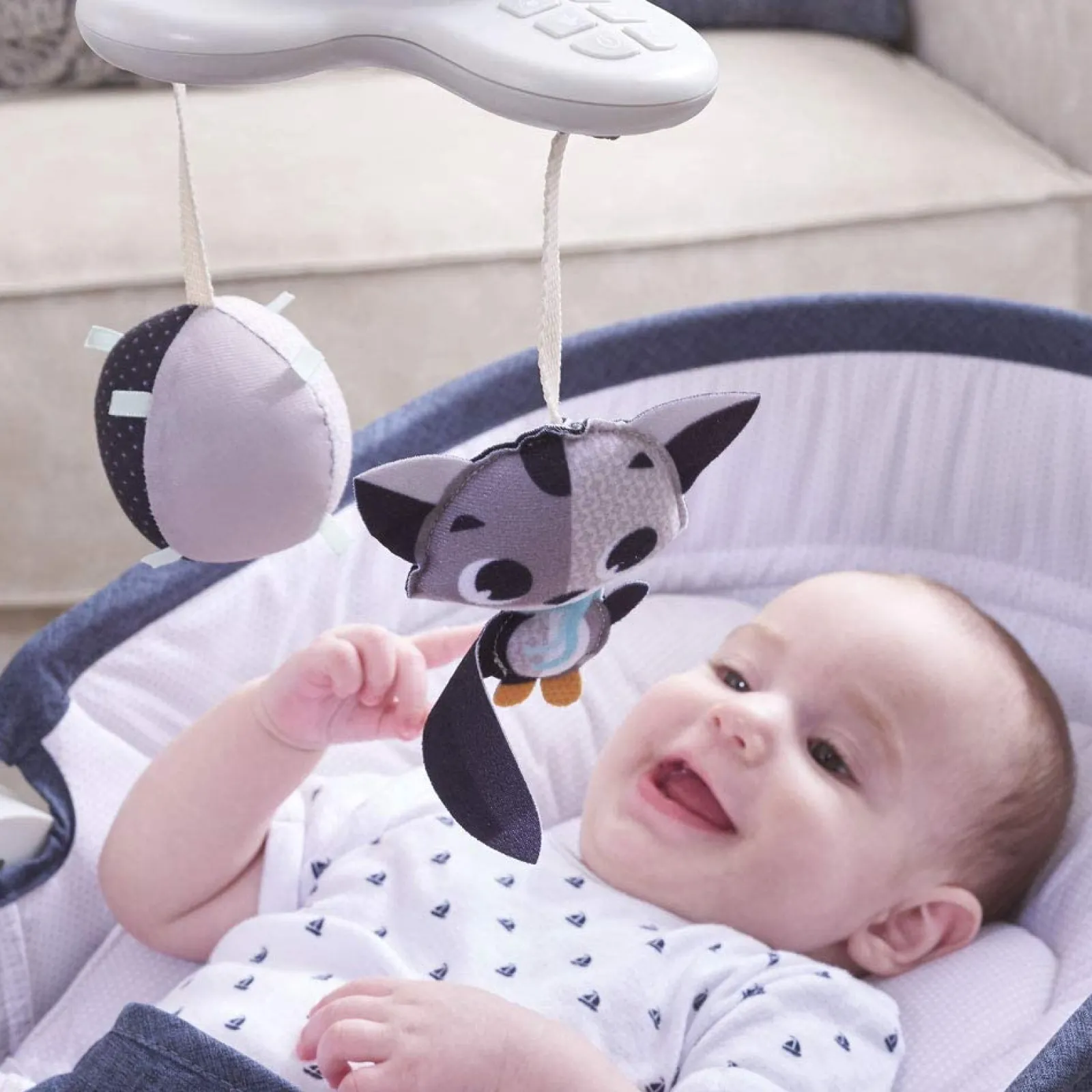 Kinder Little Helper Double Denim Babywippe & Tagesbett | 3-in-1 Liegepositionen | Ab 0Monate