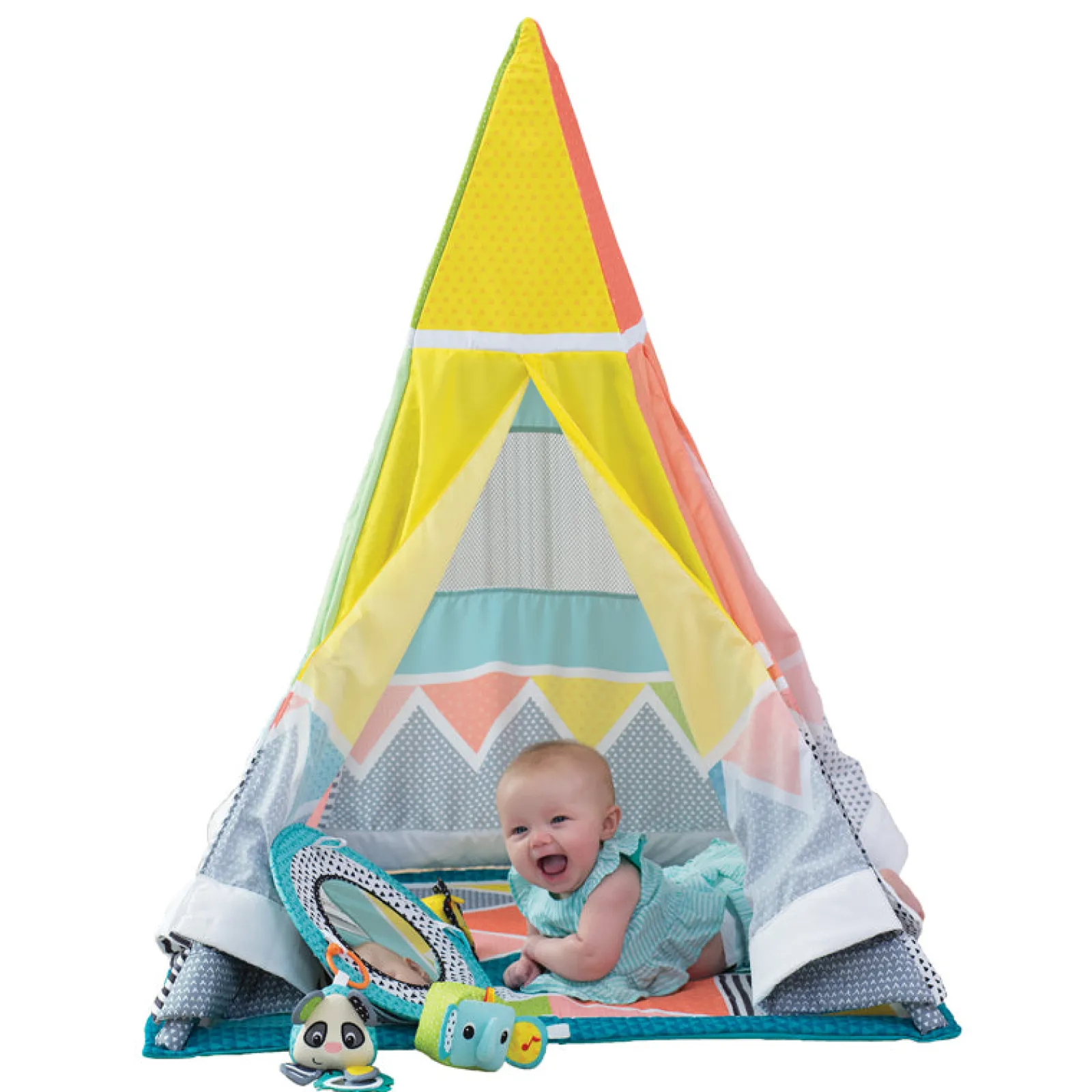 Kinder Little Helper Dreieckiges Tipi | Mitwachsendes Aktivitätsgymnastikzentrum für Babys und Kleinkinder | Baby-Spielmatte | Baby-Fitnessstudio