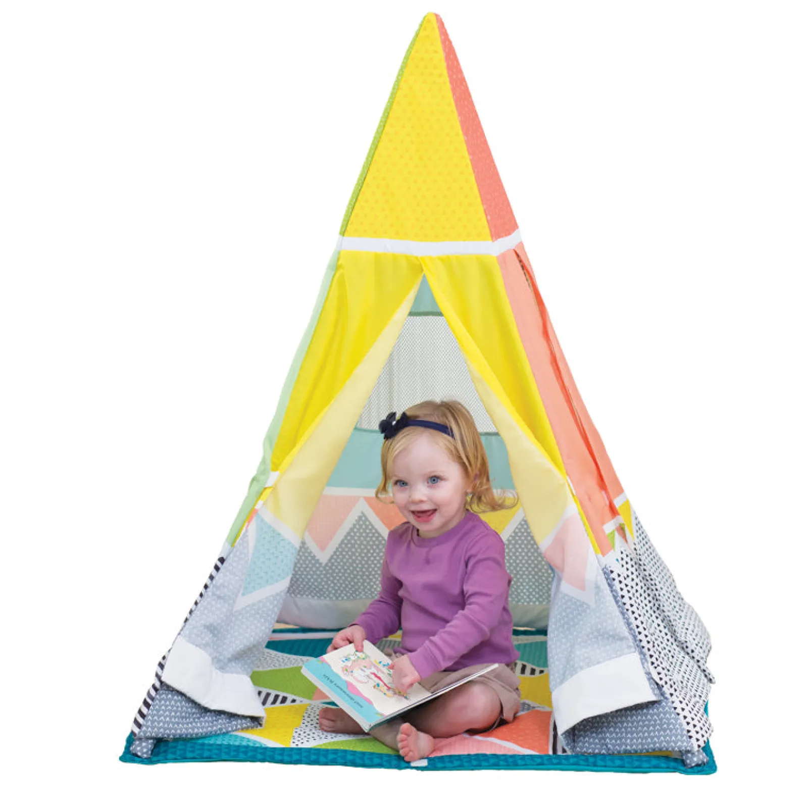 Kinder Little Helper Dreieckiges Tipi | Mitwachsendes Aktivitätsgymnastikzentrum für Babys und Kleinkinder | Baby-Spielmatte | Baby-Fitnessstudio