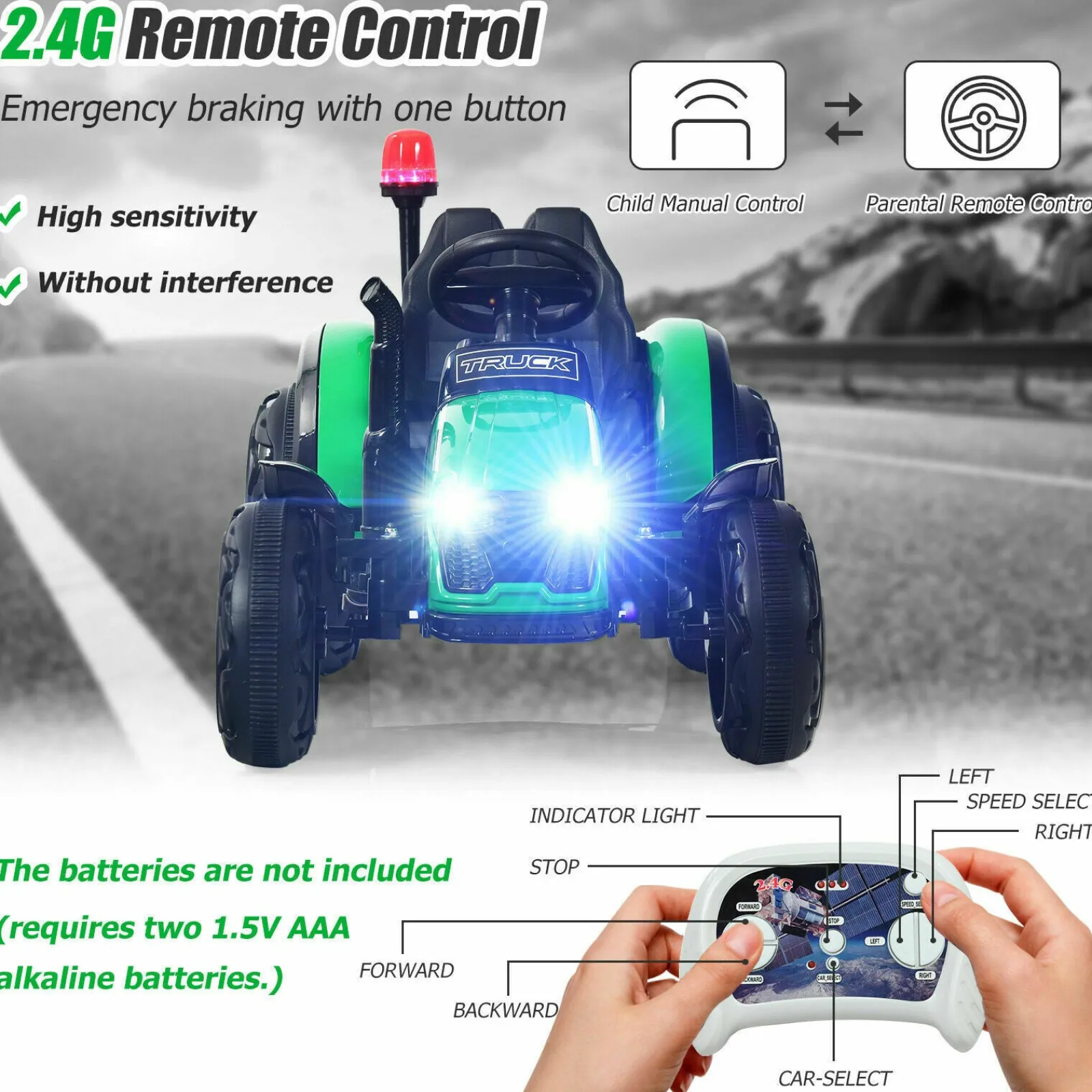 Little Helper Elektroauto für Kinder | Ferngesteuerter Traktor und Anhänger | 12-V-Aufsitzauto | 3-8 Jahre