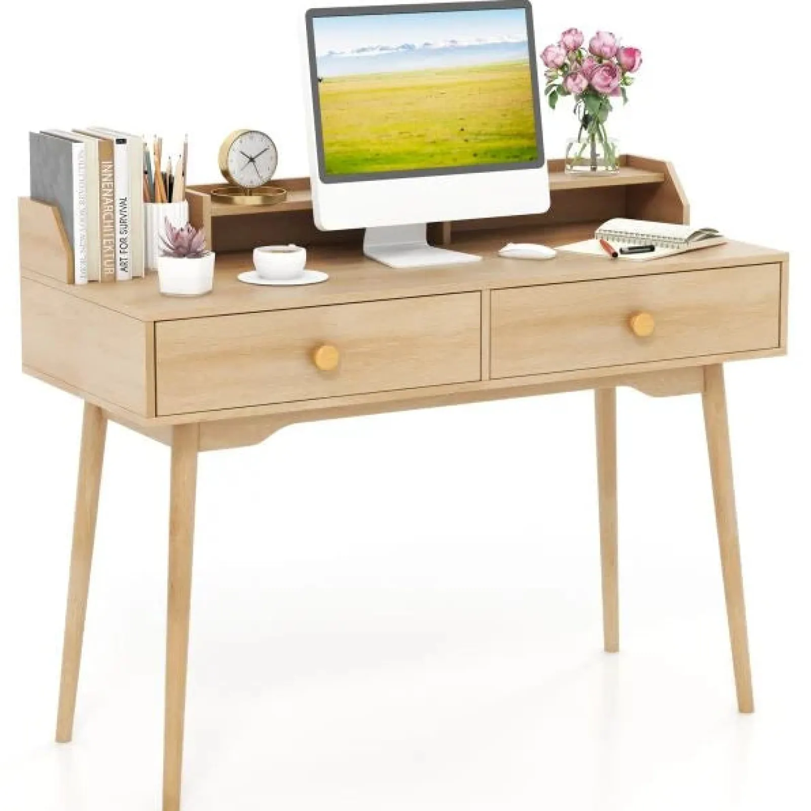 Kinder Little Helper Ergonomischer Hausaufgabenschreibtisch Aus Holz | Lagerung | Ältere Kinder Und Erwachsene | Natürlich