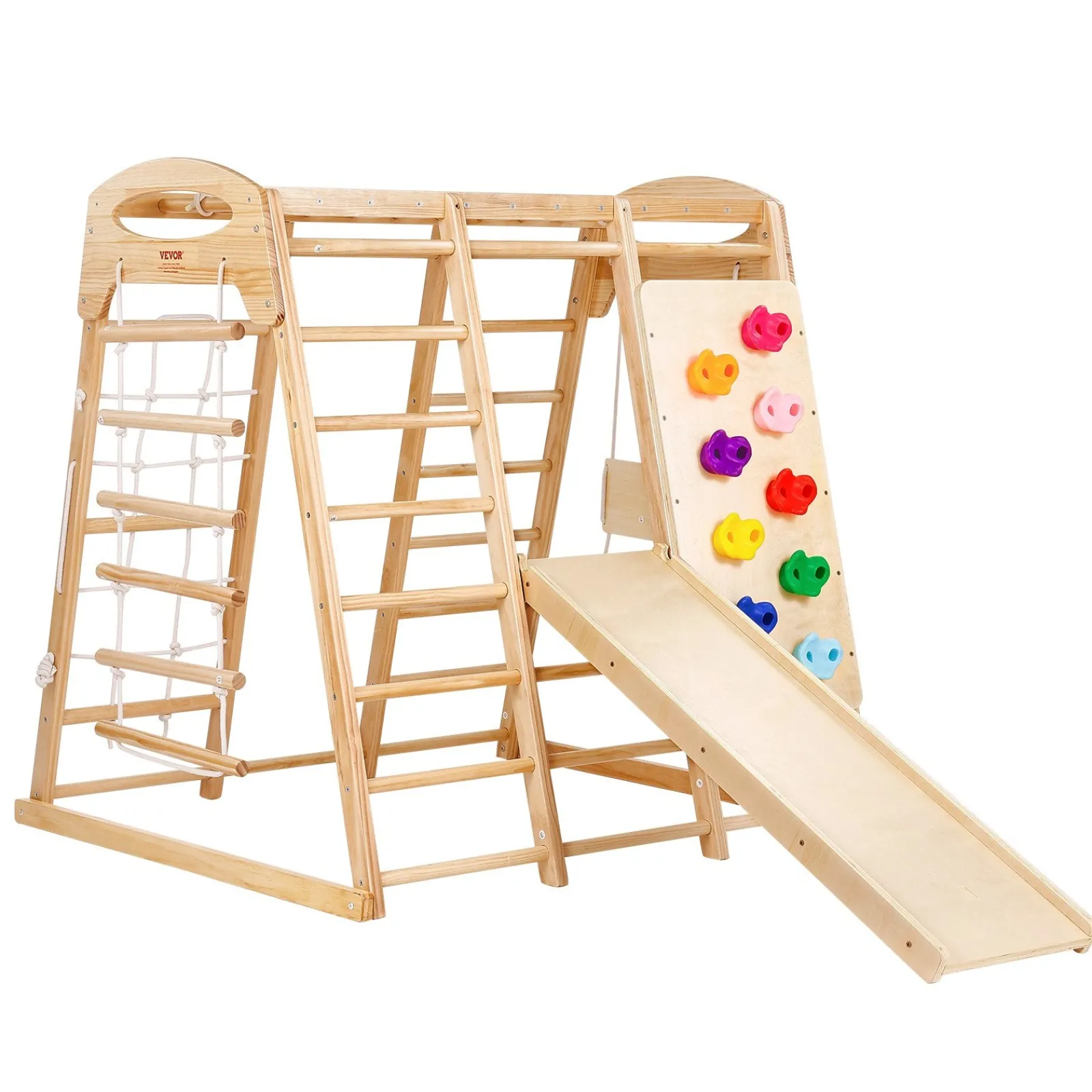 Kinder Little Helper Ergonomisches Pikler 7-in-1 Indoor & Outdoor Klettergerüst für Kleinkinder aus massivem Kiefernholz | Kletterwand | Folie | 2-7 Jahre