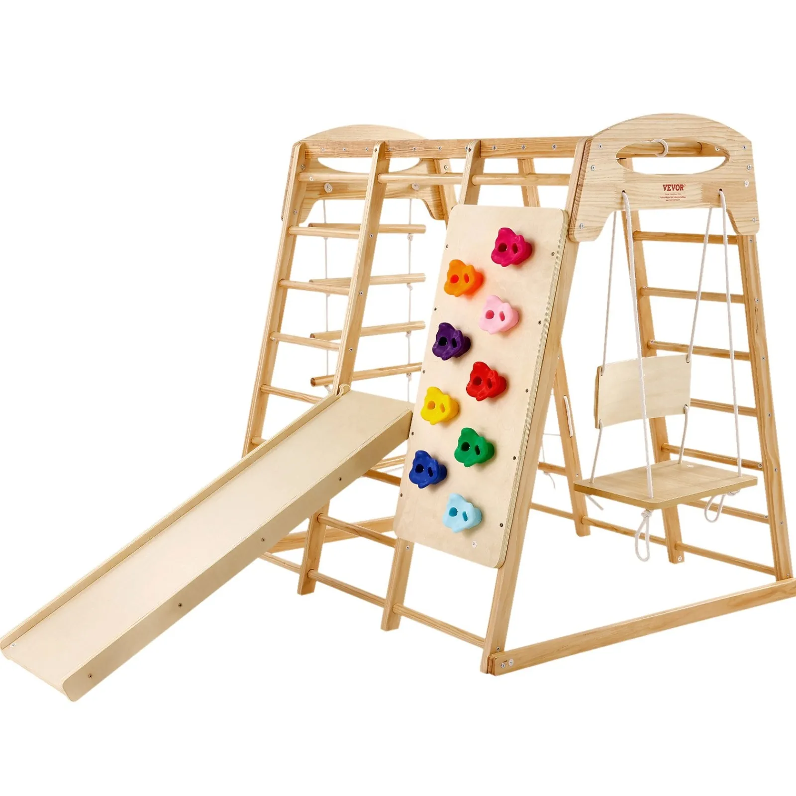 Kinder Little Helper Ergonomisches Pikler 7-in-1 Indoor & Outdoor Klettergerüst für Kleinkinder aus massivem Kiefernholz | Kletterwand | Folie | 2-7 Jahre