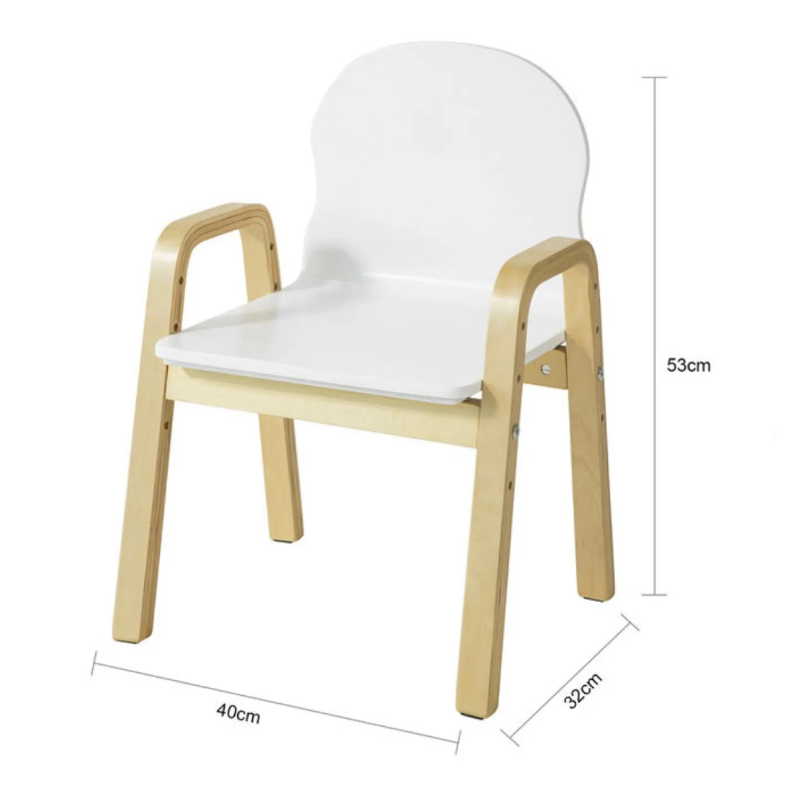 Kinder Little Helper 2er-Set höhenverstellbare moderne Kinderstühle aus Holz in Weiß | Stühle für Kinder
