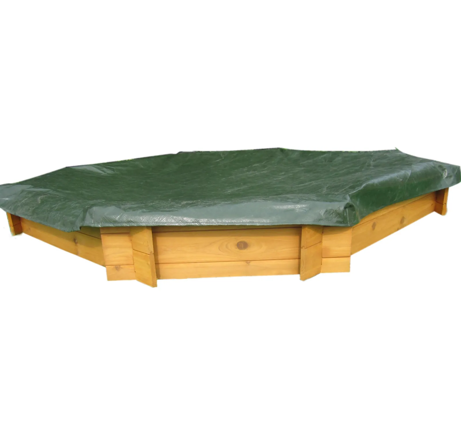 Little Helper Extragroßer, robuster, vorbehandelter Holzsandkasten mit Sitzen und Regenschutz | 1,8 m Durchmesser | 18 m+
