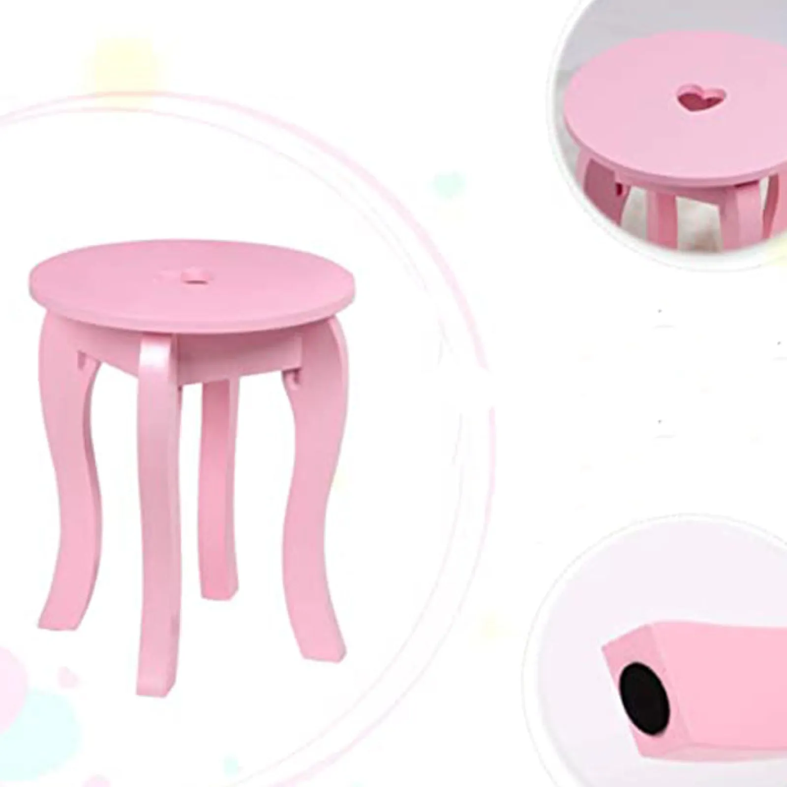 Kinder Little Helper Frisiertisch und Hocker mit Spiegel und Schubladen für Mädchen im Prinzessinnen-Stil | Schminktisch für Kinder | Rosa | 3–8 Jahre