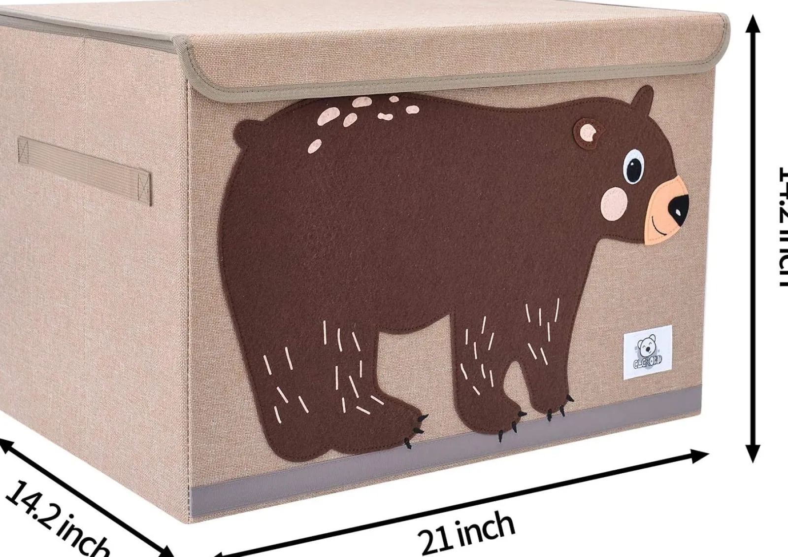 Kinder Little Helper Große zusammenklappbare Montessori-Spielzeugkiste für Kinder mit Klappdeckel | Robuste Leinwand | 10 Tiermotive | 3D-Applikation