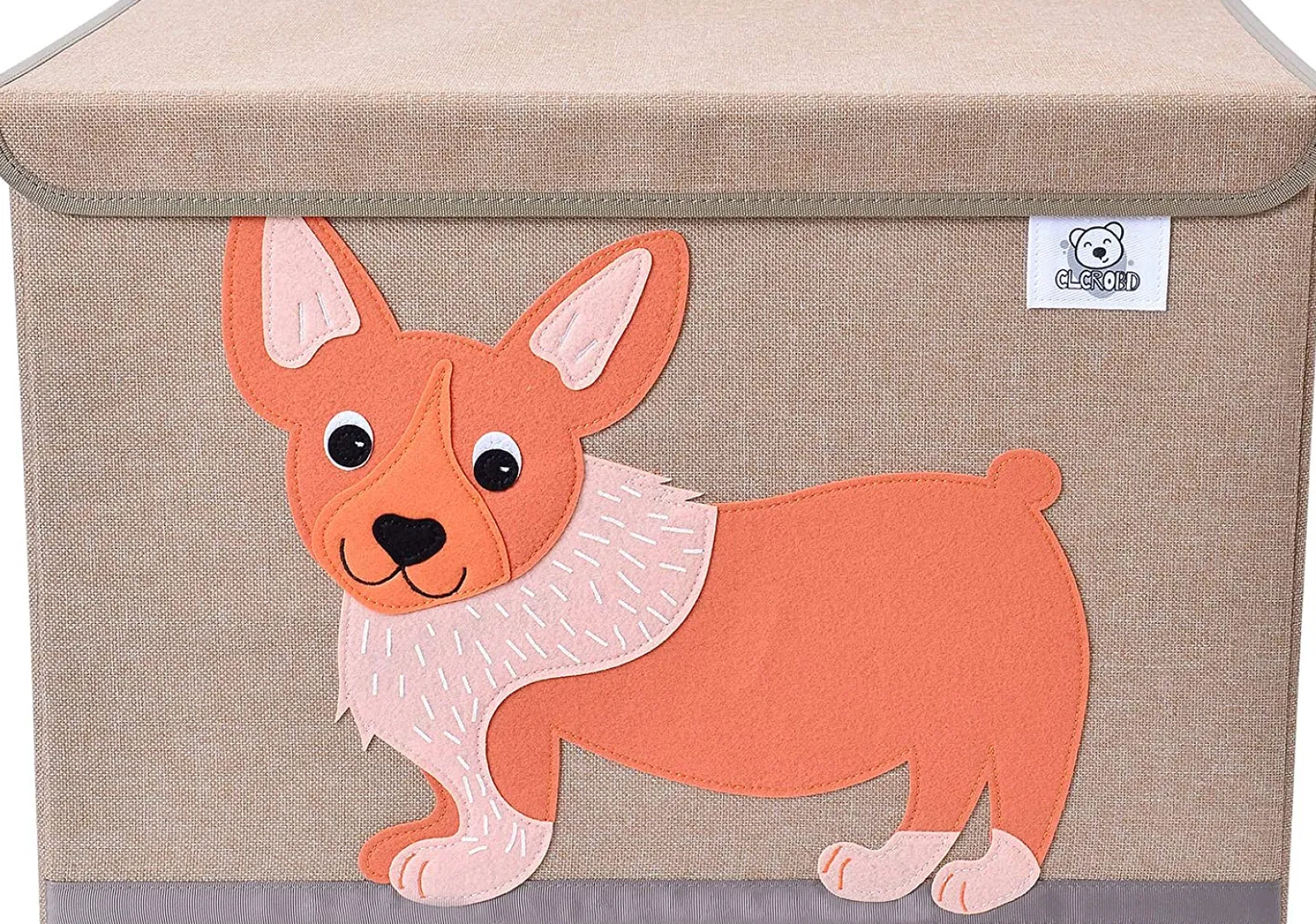 Kinder Little Helper Große zusammenklappbare Montessori-Spielzeugkiste für Kinder mit Klappdeckel | Robuste Leinwand | 10 Tiermotive | 3D-Applikation