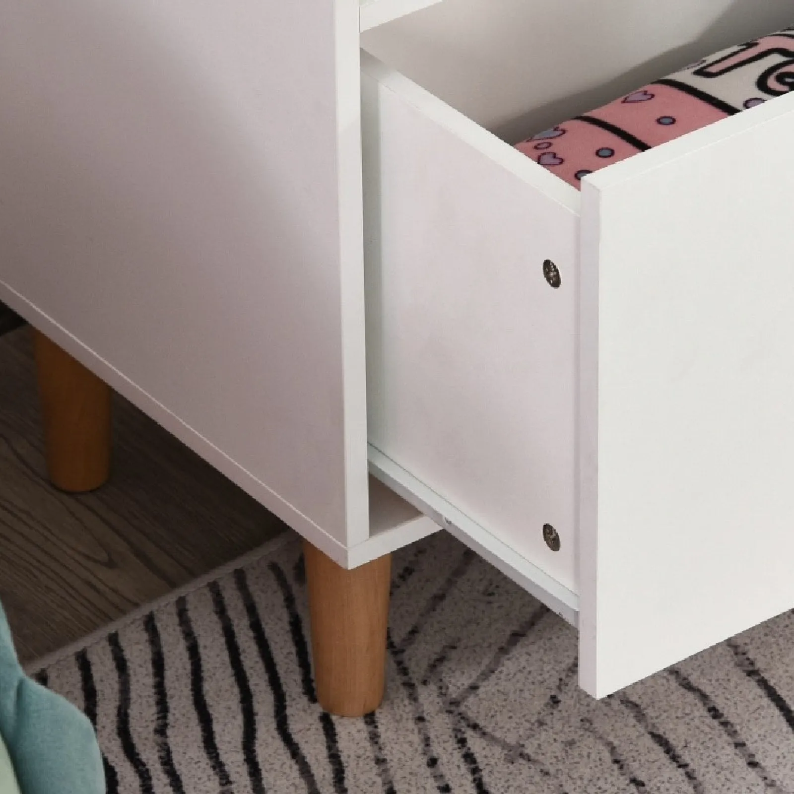 Kinder Little Helper Großes austauschbares Montessori-Bücherregal | Aufbewahrung von Kinderspielzeug | Blau oder Rosa und Weiß | 1,42 m hoch | Ab 3 Jahren