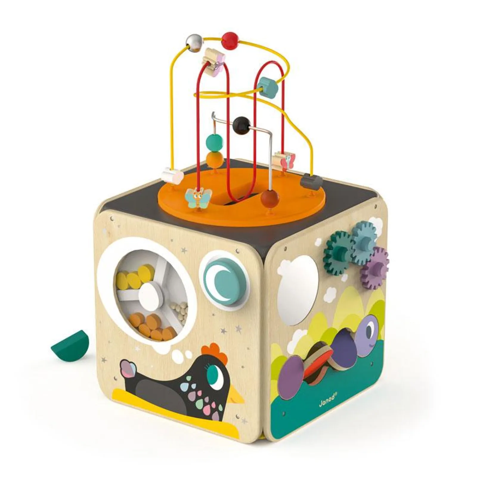 Kinder Little Helper Großes Deluxe Montessori-Beschäftigungsbrett aus Ökoholz | Multi-Aktivitätswürfel | Aktivitätszentren, Spielsets und Tische | 1–3 Jahre