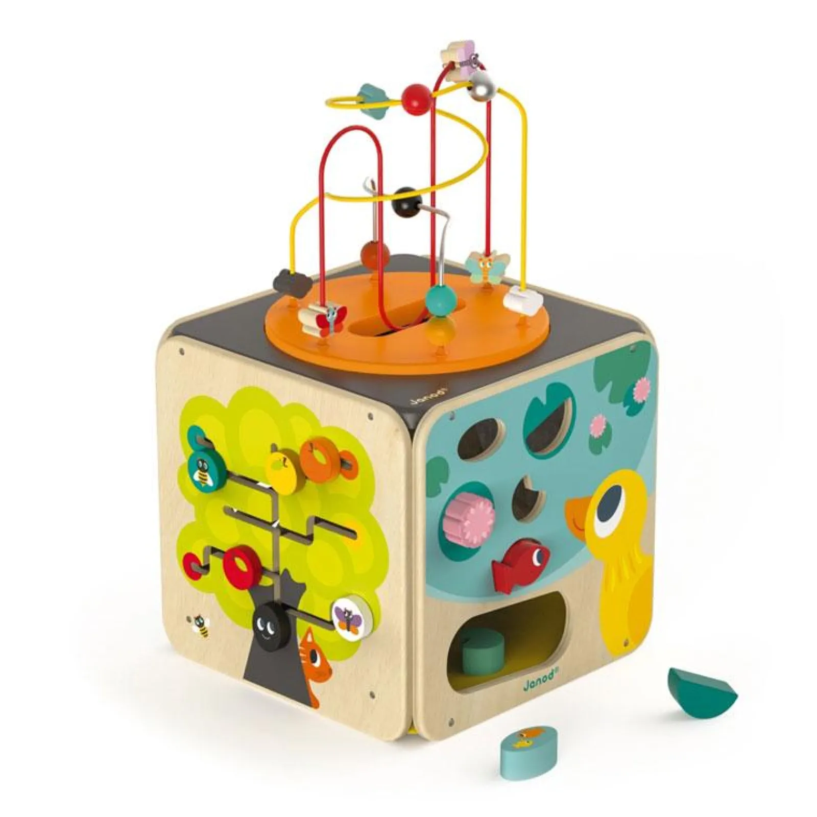 Kinder Little Helper Großes Deluxe Montessori-Beschäftigungsbrett aus Ökoholz | Multi-Aktivitätswürfel | Aktivitätszentren, Spielsets und Tische | 1–3 Jahre