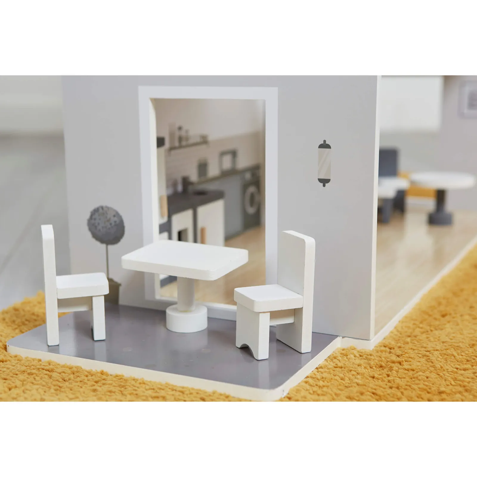 Little Helper Großes, Detailliertes Und Realistisches Montessori-Puppenhaus Aus Holz | 3-Stöckiges Puppenhaus | 18 Möbelstücke