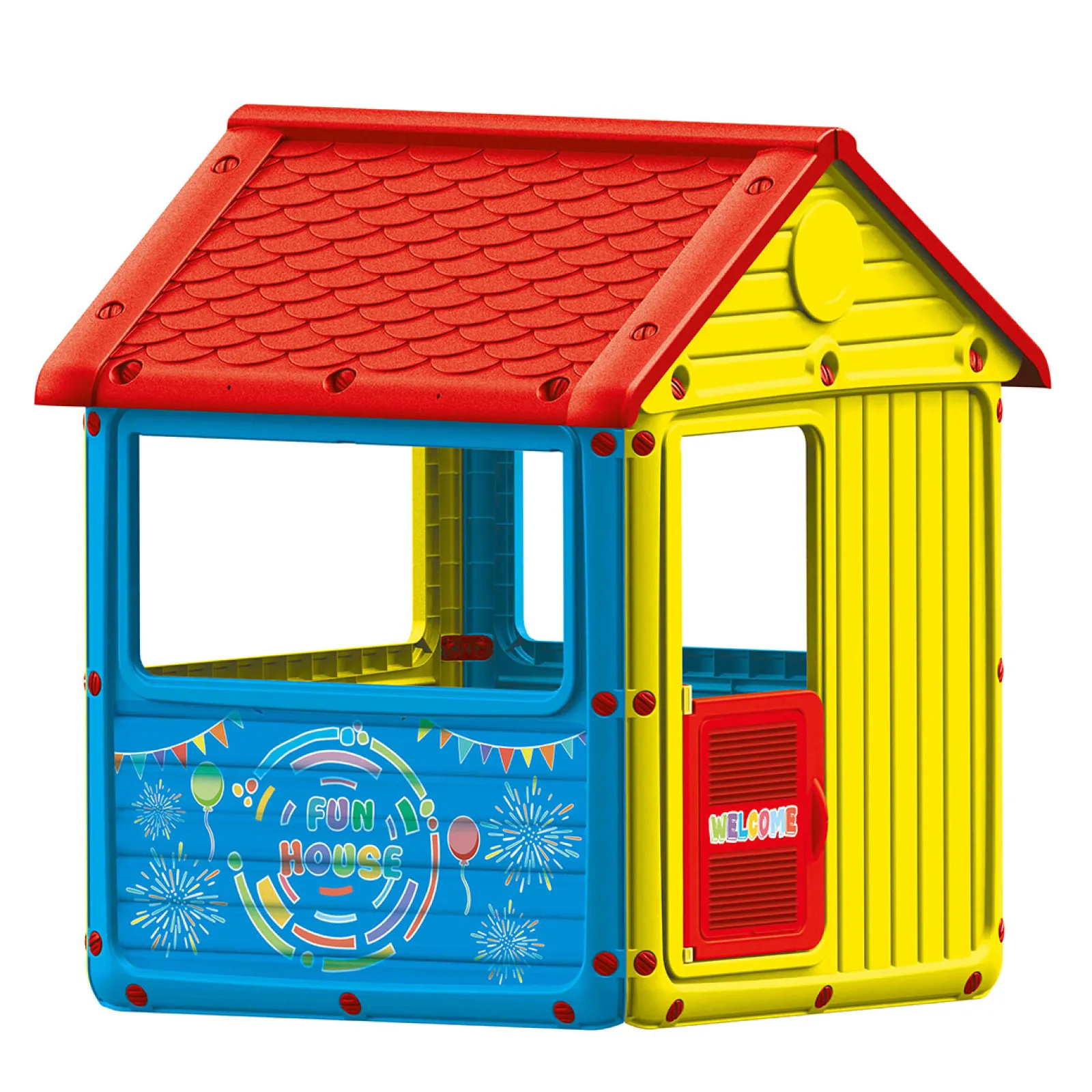 Little Helper Großes, stabiles Spielhaus für drinnen und draußen für 2 Kinder mit Vordertür und Fenstern | Alter 2–5 Jahre