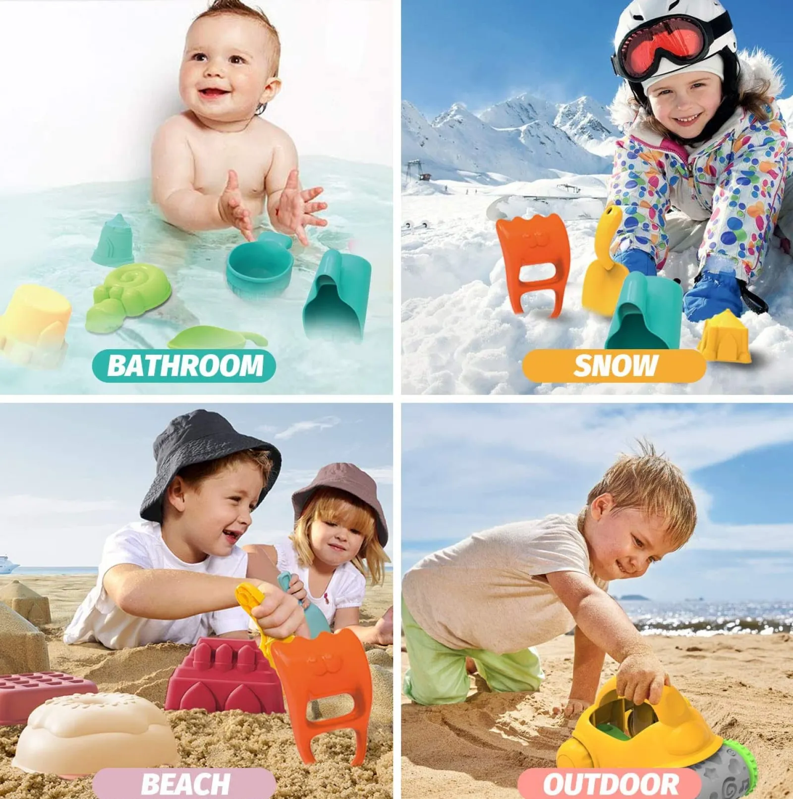 Little Helper Großes 21-teiliges Eimer- und Spaten-Set | Sand- und Wasserspiel | Outdoor-Kinderspielzeug für Sandkasten | 3 Jahre+