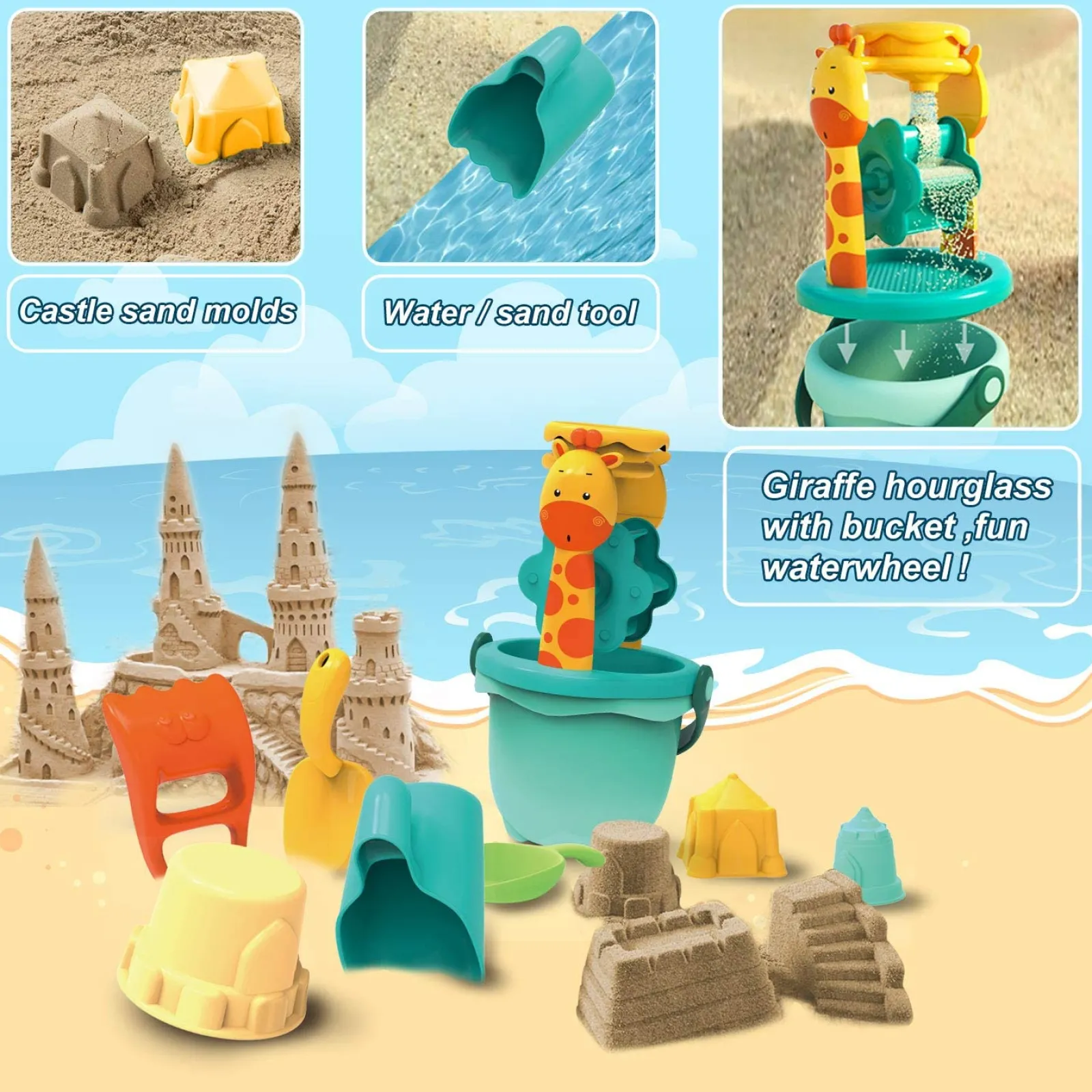 Little Helper Großes 21-teiliges Eimer- und Spaten-Set | Sand- und Wasserspiel | Outdoor-Kinderspielzeug für Sandkasten | 3 Jahre+