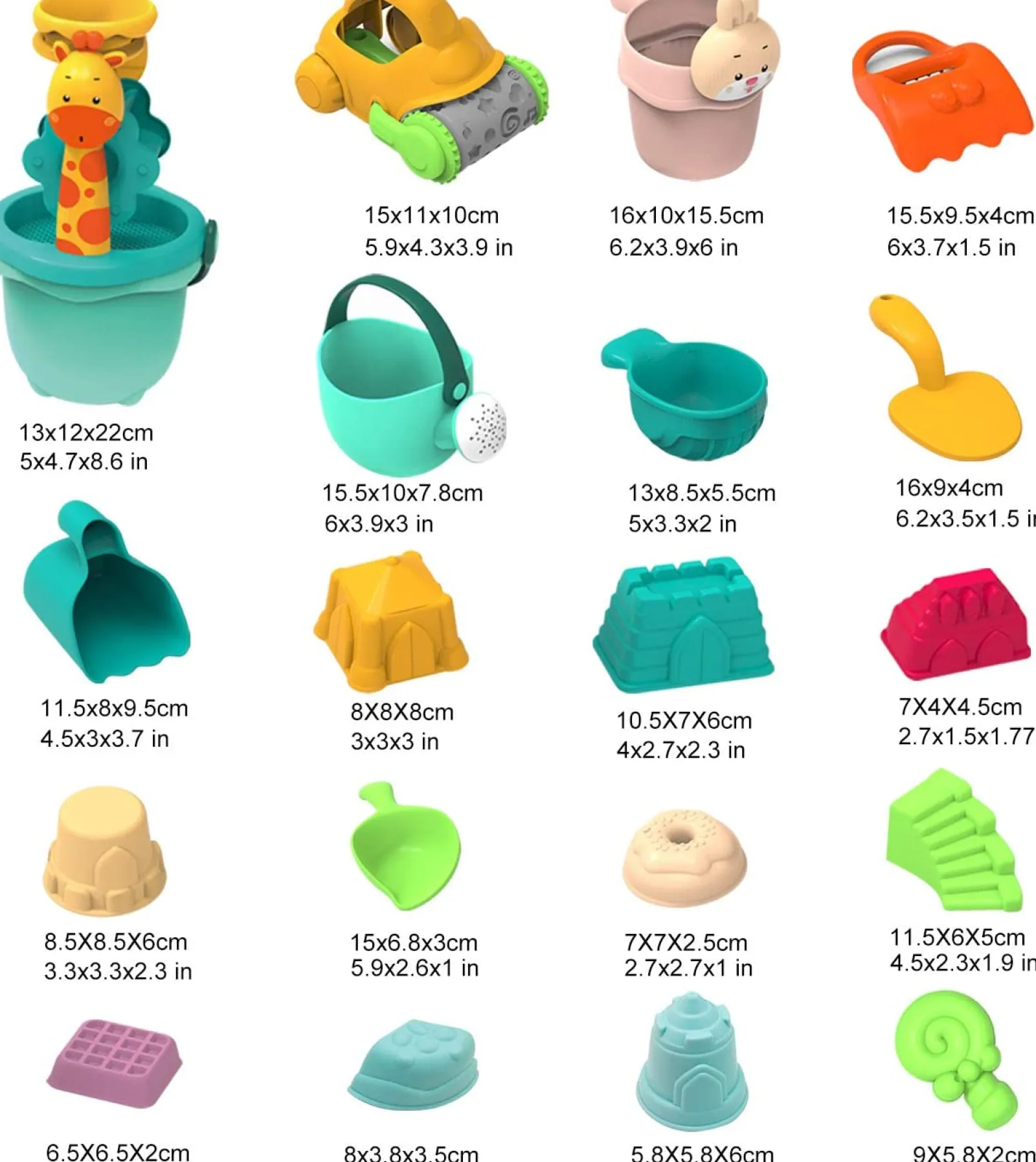 Little Helper Großes 21-teiliges Eimer- und Spaten-Set | Sand- und Wasserspiel | Outdoor-Kinderspielzeug für Sandkasten | 3 Jahre+