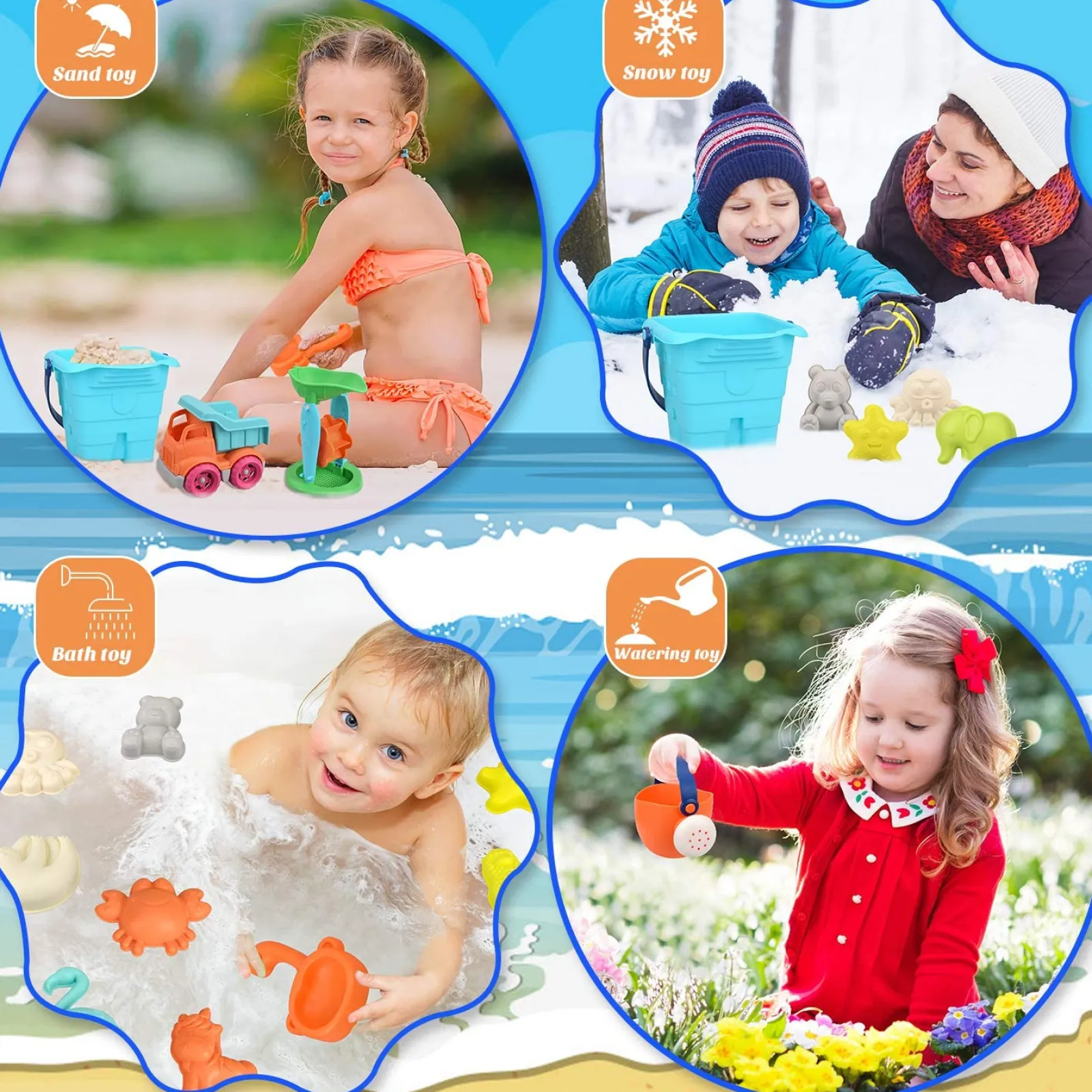 Little Helper Großes umweltfreundliches Eimer- und Schaufelset | 22-teilig | Outdoor-Kinderspielzeug für den Sandkasten | Ab 3 Jahren