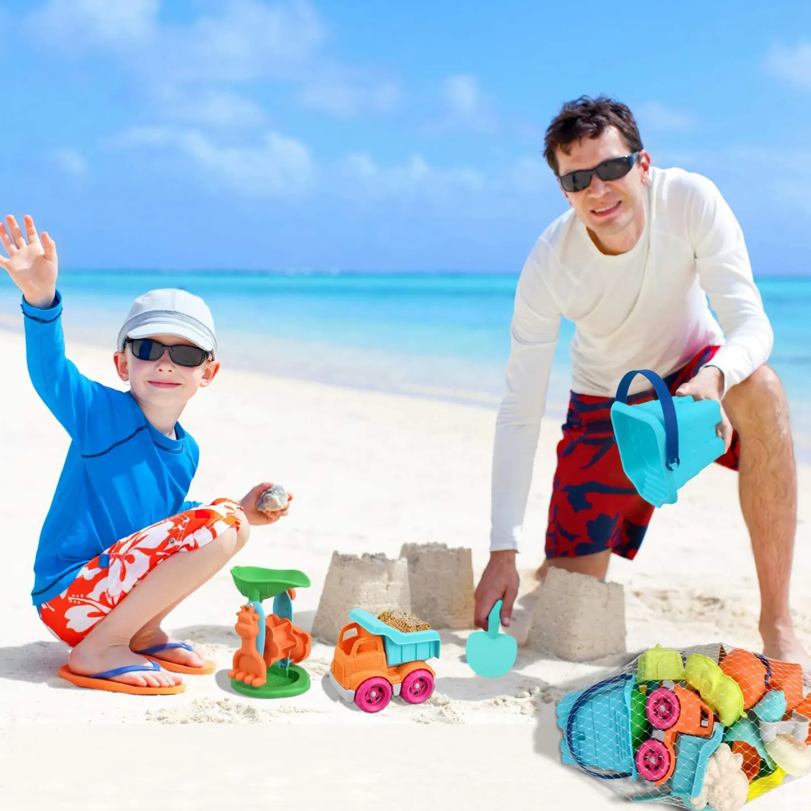 Little Helper Großes umweltfreundliches Eimer- und Schaufelset | 22-teilig | Outdoor-Kinderspielzeug für den Sandkasten | Ab 3 Jahren