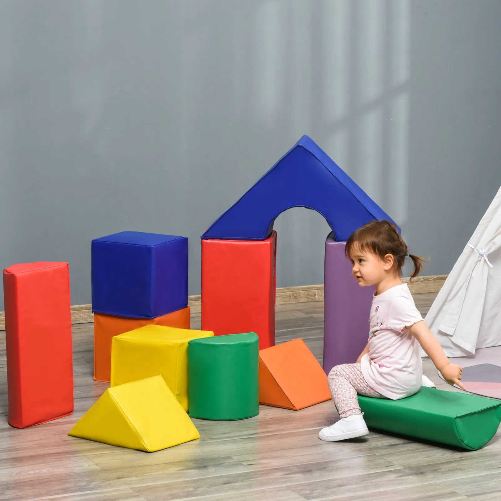 Kinder Little Helper Großes weiches Indoor-Spielgerät | 11-teiliges Montessori-Spielset aus Schaumstoff | Primärfarben | 1–3 Jahre