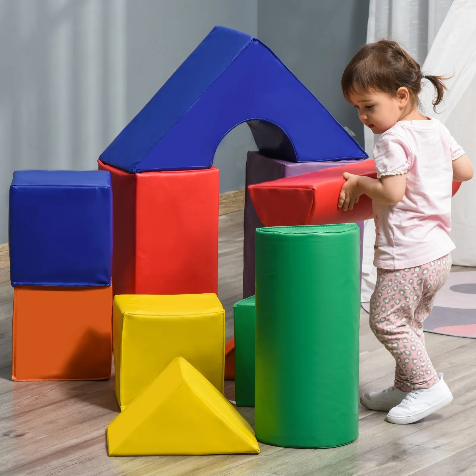 Kinder Little Helper Großes weiches Indoor-Spielgerät | 11-teiliges Montessori-Spielset aus Schaumstoff | Primärfarben | 1–3 Jahre