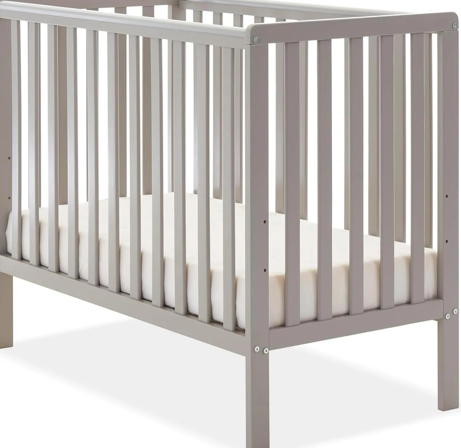 Kinder Little Helper Grow-with-Me höhenverstellbares, platzsparendes Kinderbett aus 100 % umweltfreundlichem neuseeländischem Kiefernholz | Warmes Grau | Geburt - 18m