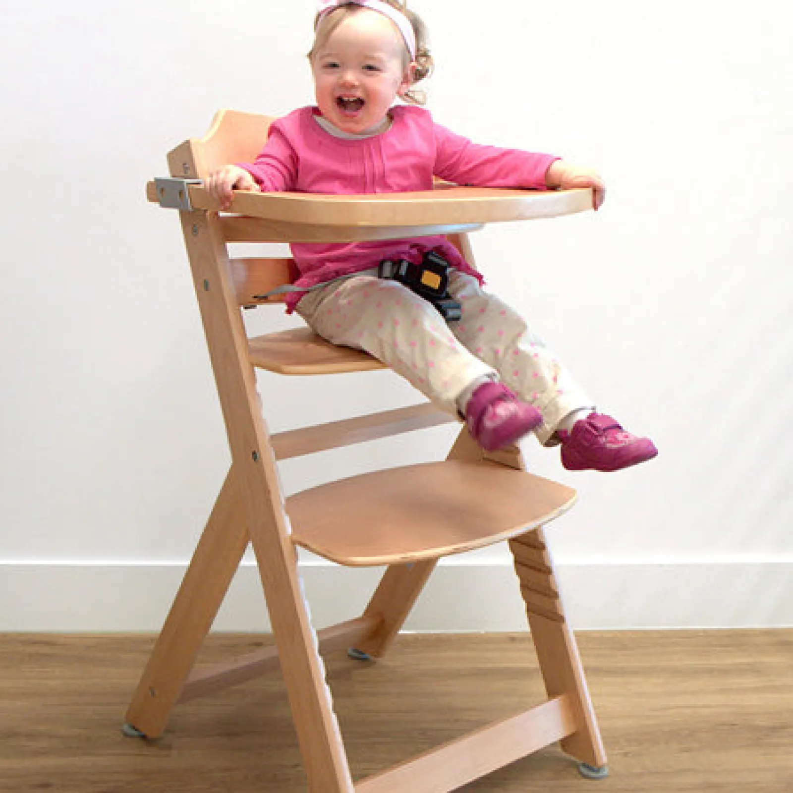 Little Helper Grow-with-Me 3-in-1 Höhenverstellbarer Hochstuhl & Tablett aus Ökoholz | Natur | 6 Monate – 10 Jahre