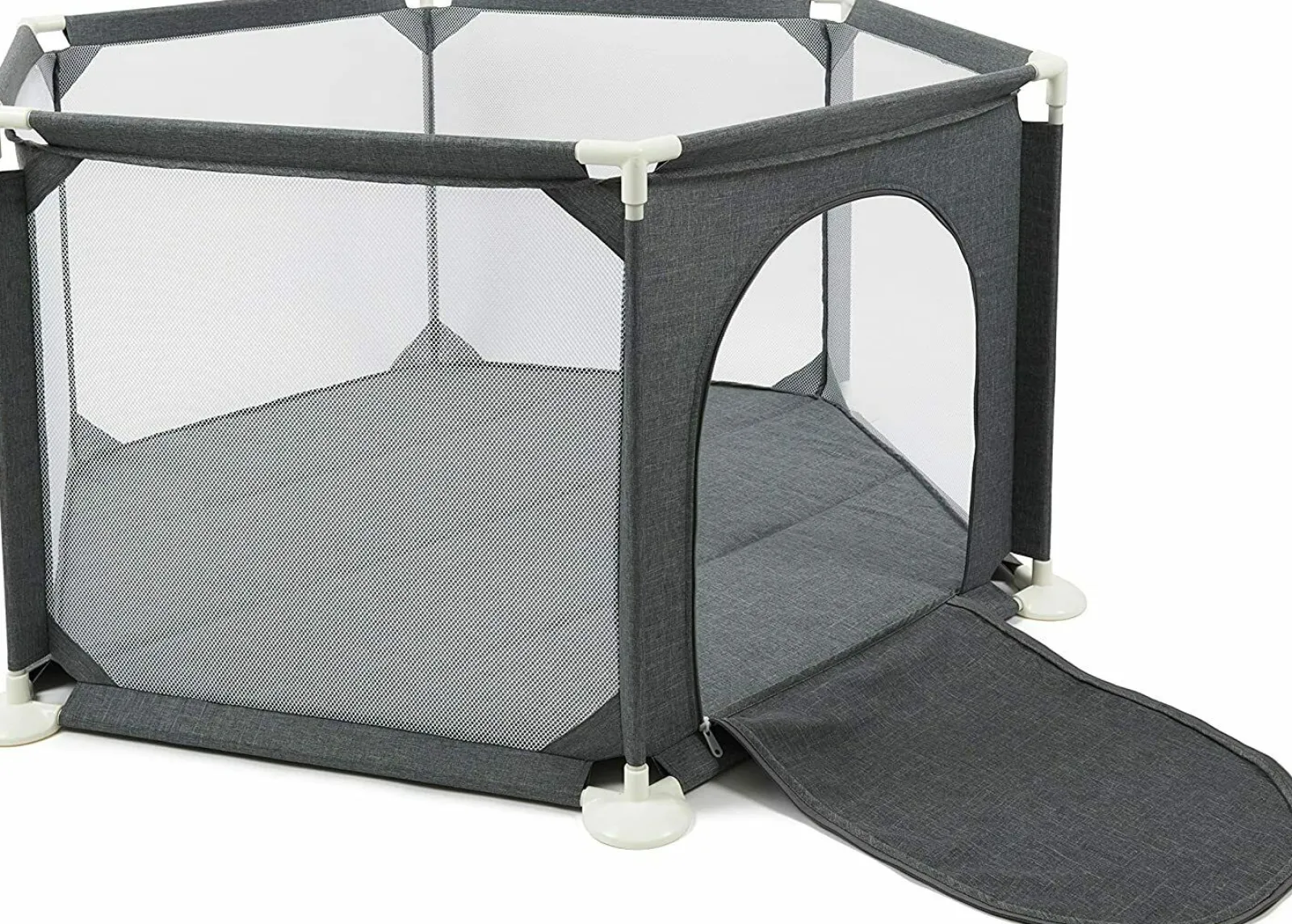 Kinder Little Helper Hochwertiger, sicherer Laufstall für Babys | Bällebad mit Reißverschlusstür | Grau | 6 - 36m