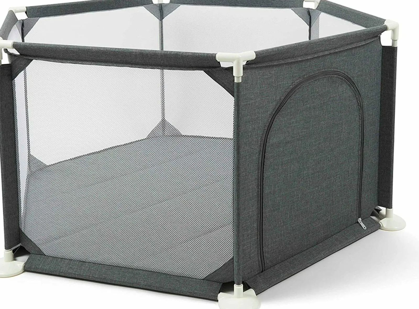 Kinder Little Helper Hochwertiger, sicherer Laufstall für Babys | Bällebad mit Reißverschlusstür | Grau | 6 - 36m