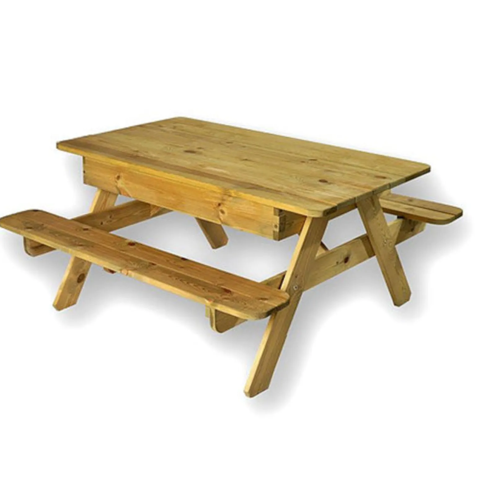 Little Helper Hochwertiger und robuster 3-in-1-Sandkasten aus vorbehandeltem, umweltbewusstem Holz für Kinder und 4-Sitzer-Picknickbank | 1 Jahr+