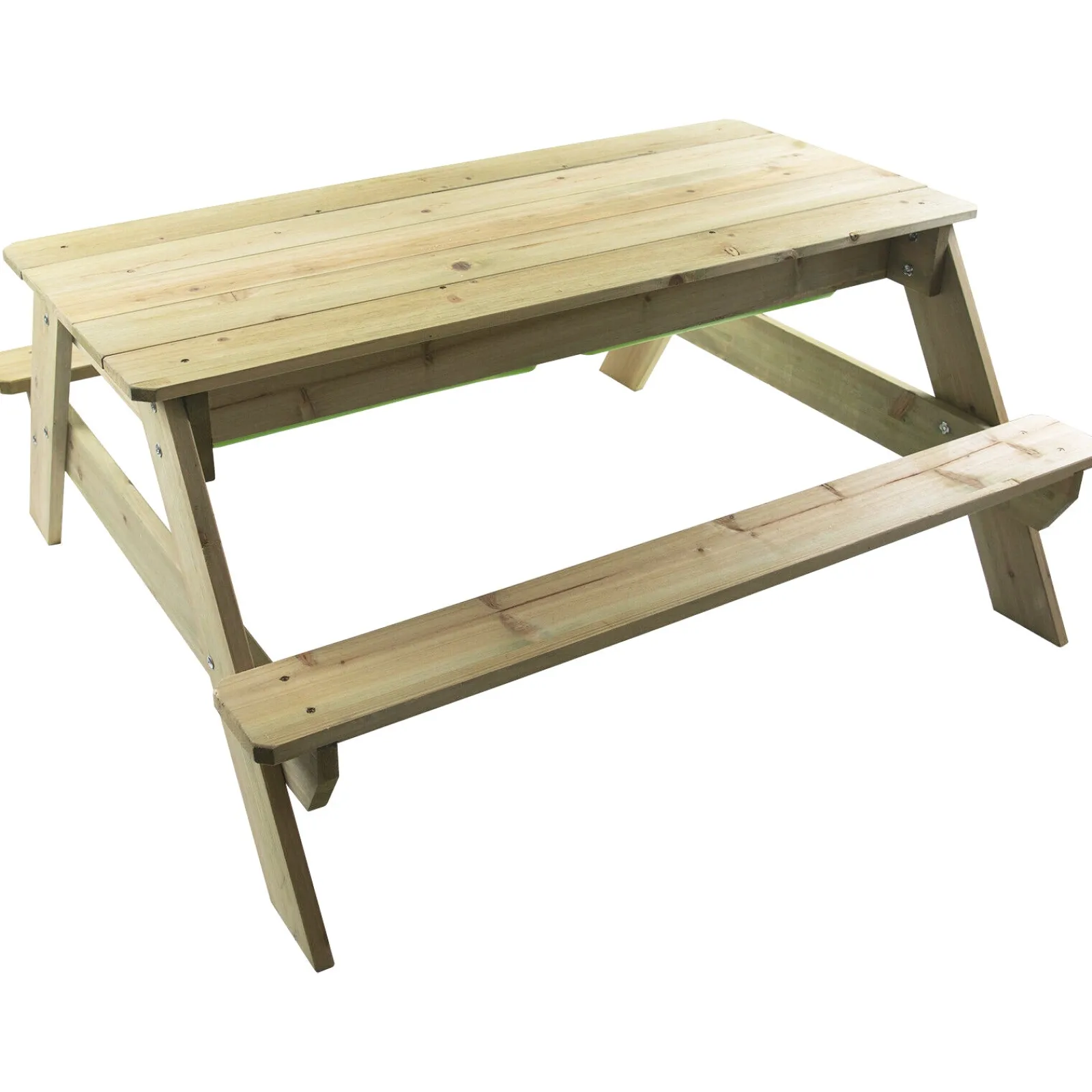 Little Helper Hochwertiges Montessori 4-in-1 Öko-Holz 4-Sitzer Picknickbank, Wasserstation, Sandkasten & Matschküche + Deckel | Ab 3 Jahren