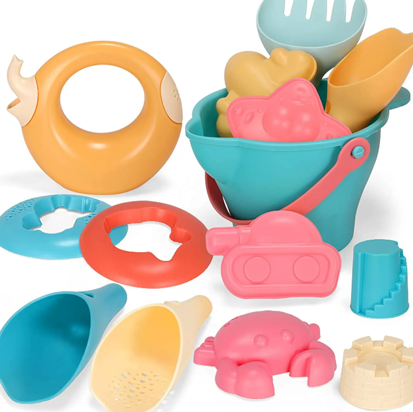 Little Helper Hochwertiges, umweltfreundliches 9-teiliges Eimer- und Schaufelset | Outdoor-Spielzeug für den Sandkasten | Ab 3 Jahren