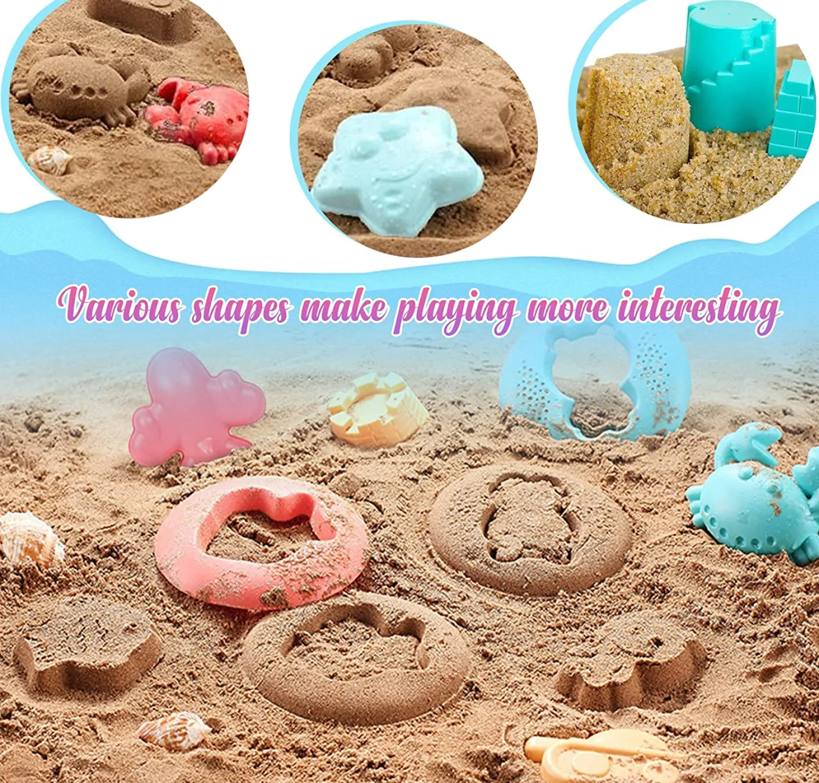 Little Helper Hochwertiges, umweltfreundliches 9-teiliges Eimer- und Schaufelset | Outdoor-Spielzeug für den Sandkasten | Ab 3 Jahren
