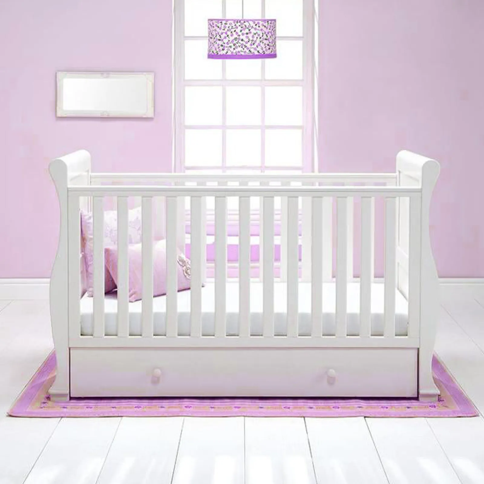Kinder Little Helper 4-in-1 Cocoon Schlittenbett mit Schublade | Holzbett | Kleinkinderbett | Tagesbett | Weiß
