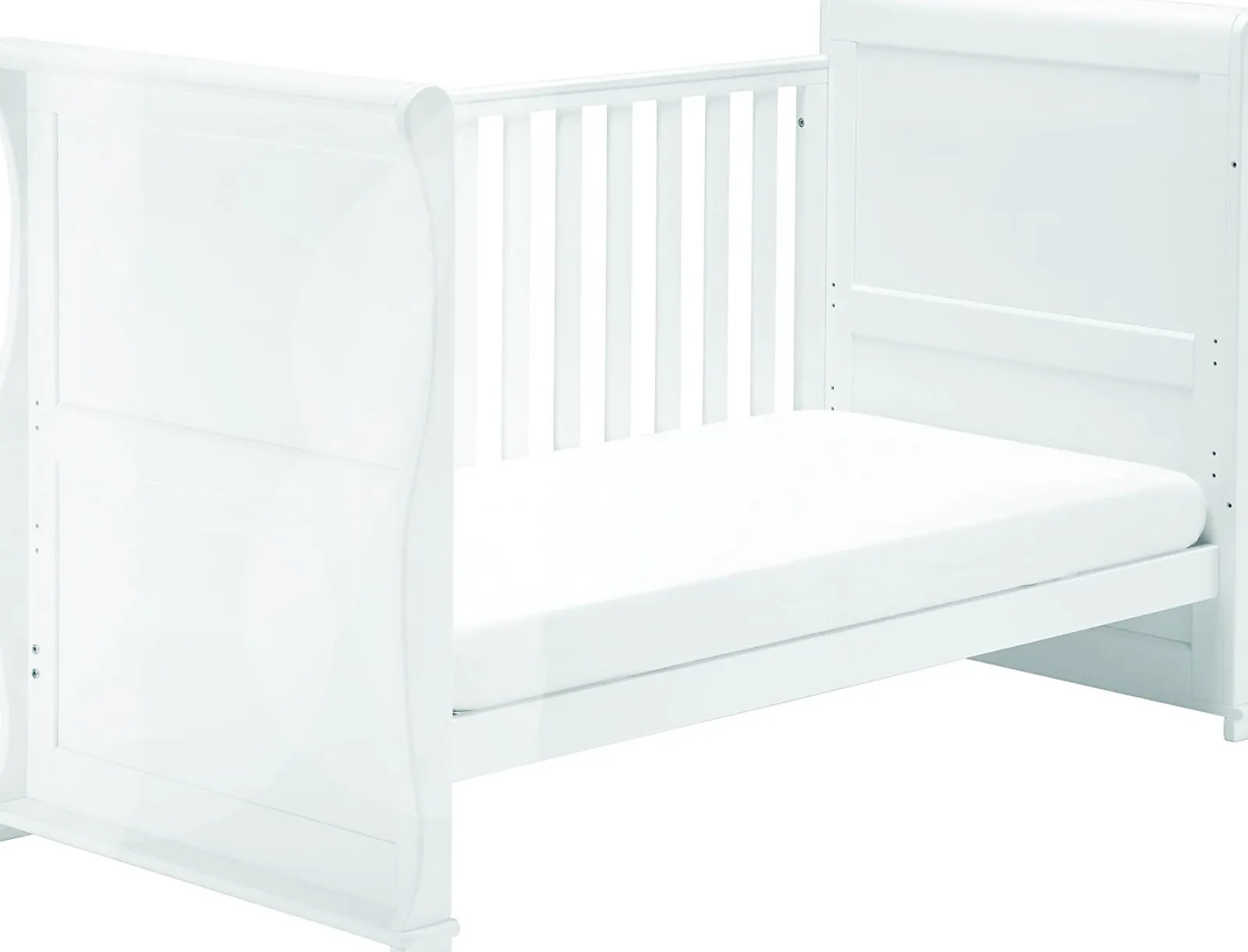 Kinder Little Helper 4-in-1 Cocoon Schlittenbett mit Schublade | Holzbett | Kleinkinderbett | Tagesbett | Weiß