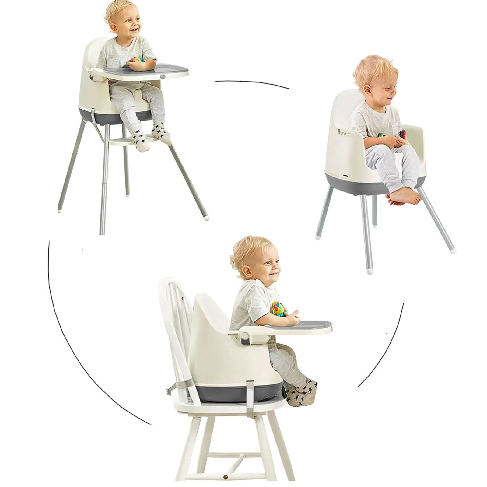 Little Helper 8-in-1 Ergonomischer „Grow-with-Me“-Hochstuhl | Sitzerhöhung für Stuhl | Niedriger Stuhl | Abnehmbares Tablett | 6 Monate – 4 Jahre